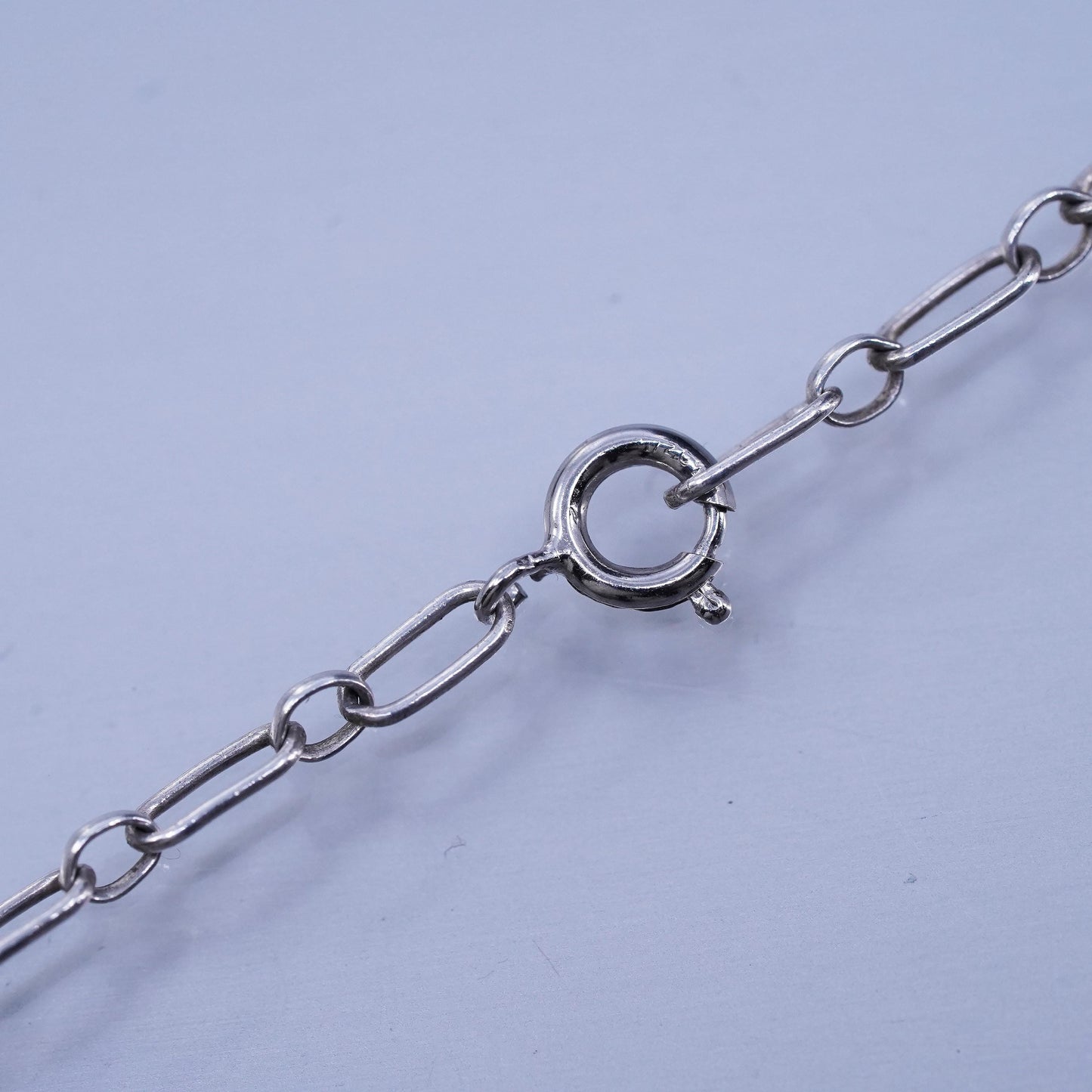 20” 3mm, vintage Sterling 925 silver elongated chain necklace