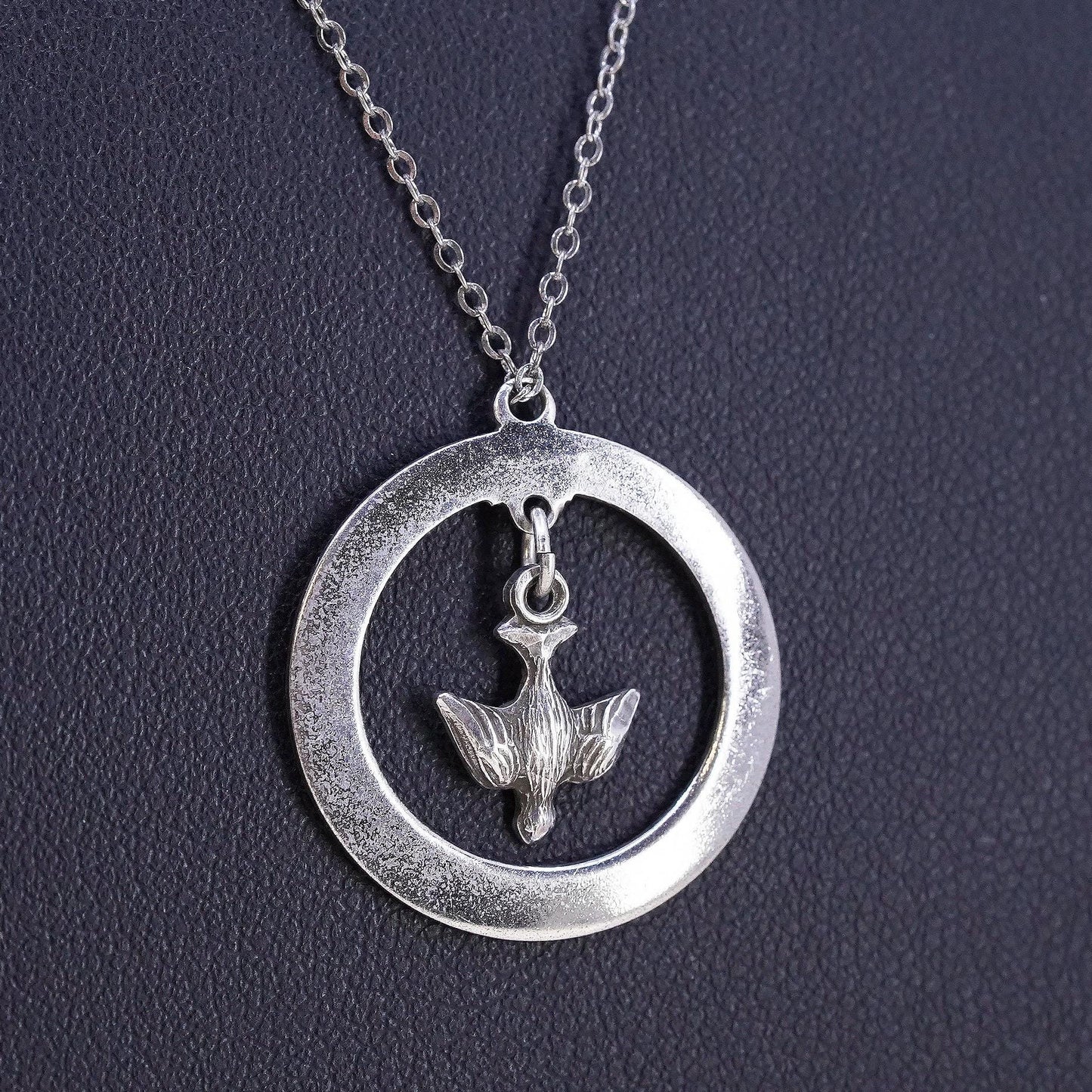 18", Sterling Silver 925 Holy Spirit Dove Necklace, Pendant, Christian Jewelry