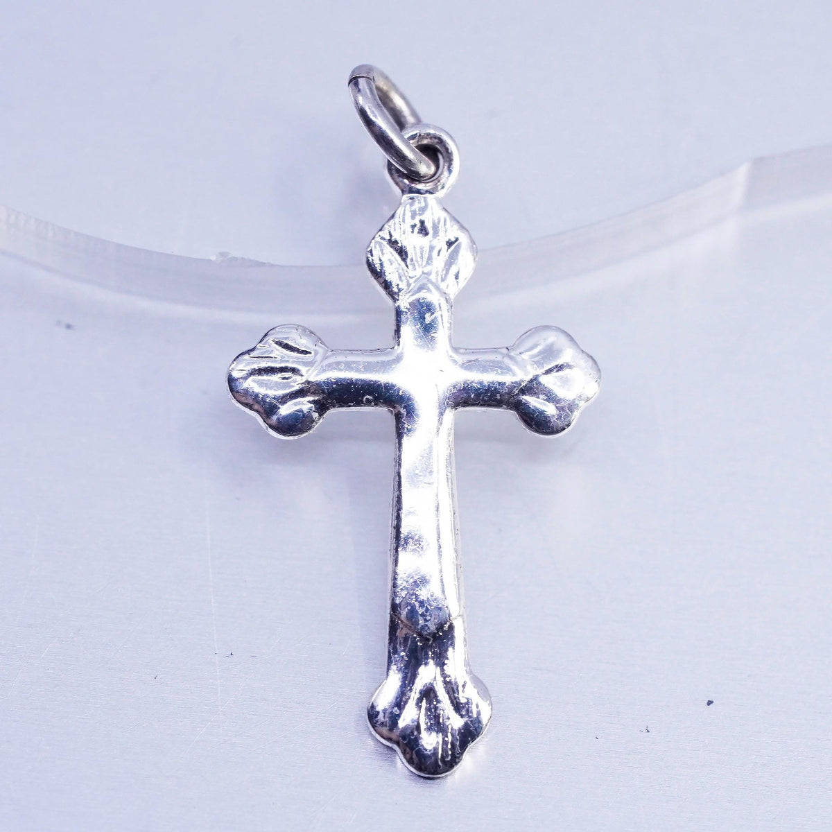 Vintage sterling 925 silver handmade cross charm pendant