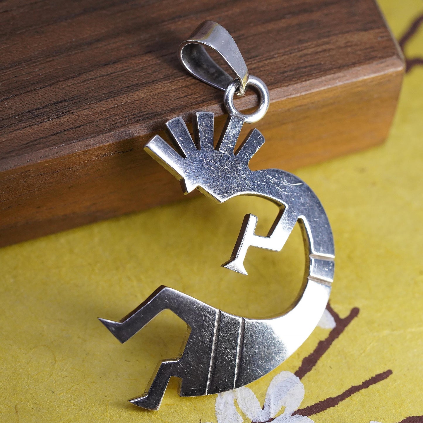 VTG Kokopelli Sterling silver 925 handmade pendant, Native American jewelry,