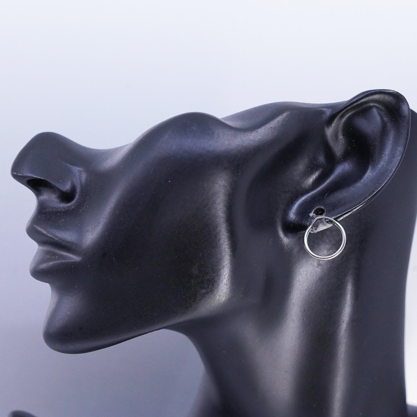 0.5”, vintage Sterling silver handmade earrings, 925 hoops