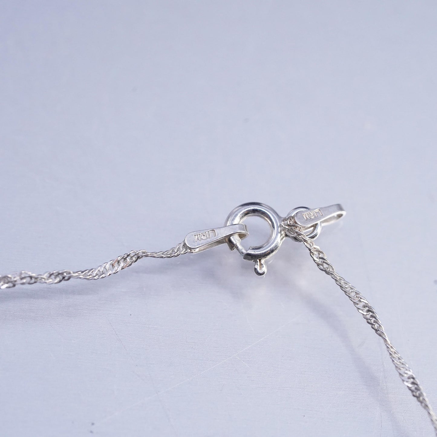 22" 1mm, vintage LIRM Sterling 925 silver twisted chain necklace