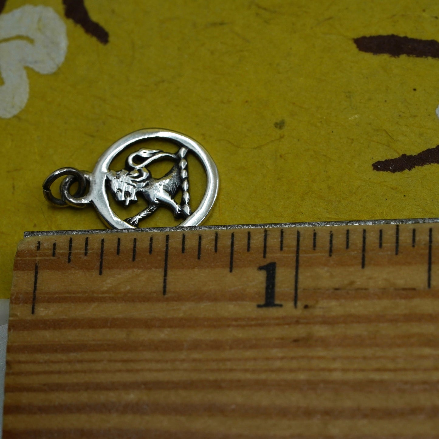 Vintage Sterling silver handmade pendant, 925 lion charm