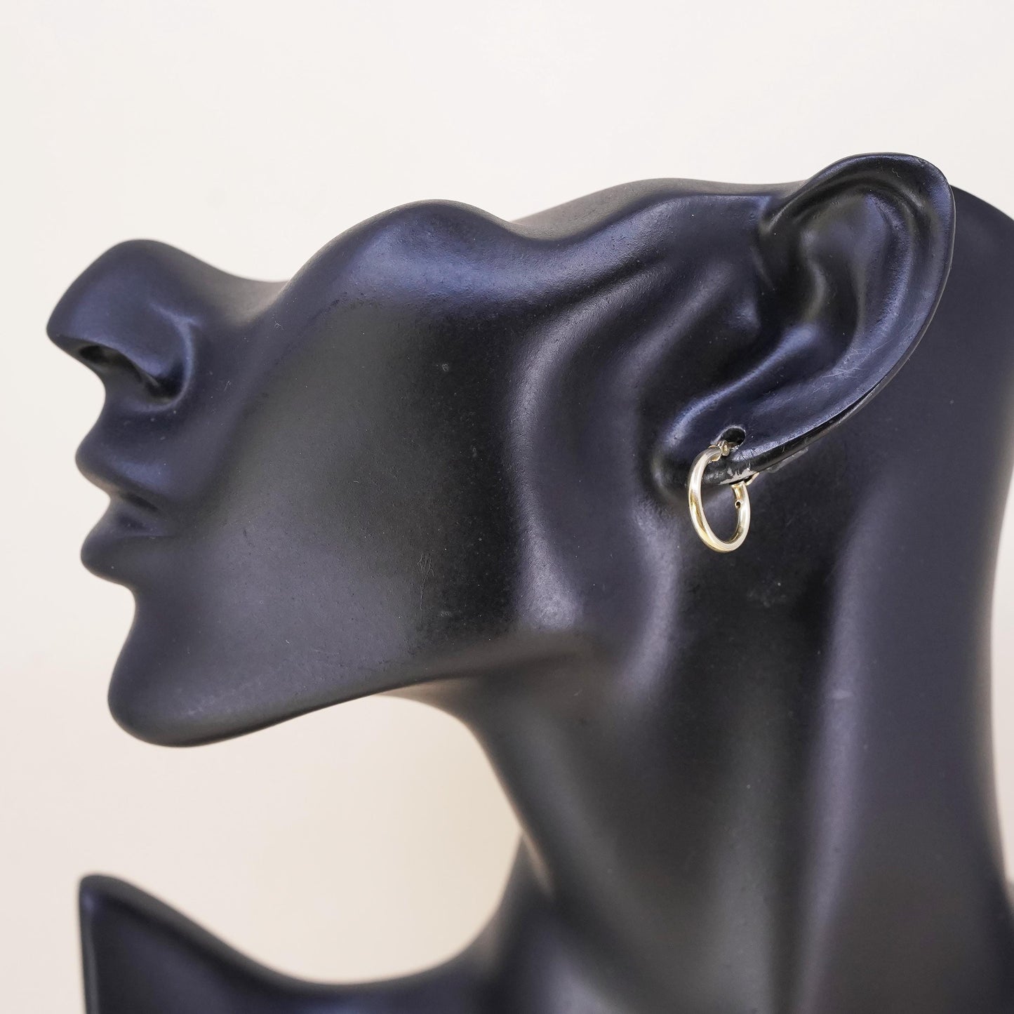 0.5", Vintage vermeil gold sterling silver loop single earring, fashion hoop