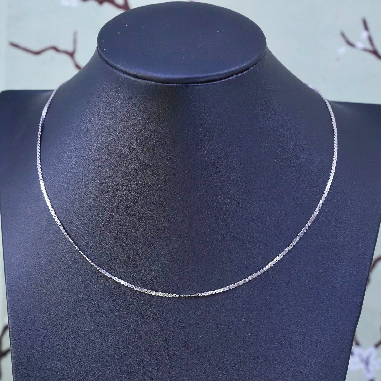 16”, 1mm, Vintage sterling silver Italy 925 s link chain, necklace