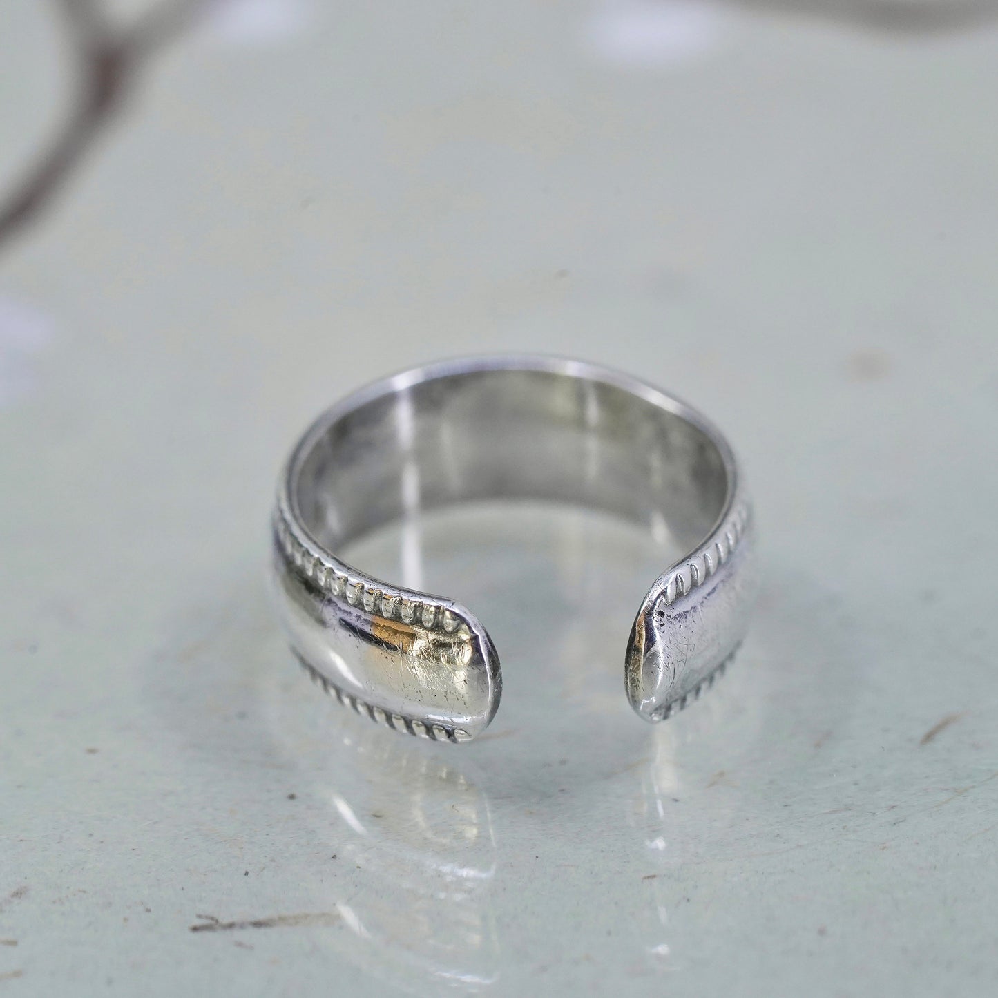 Size 2, vintage Sterling silver handmade pinky ring, 925 band