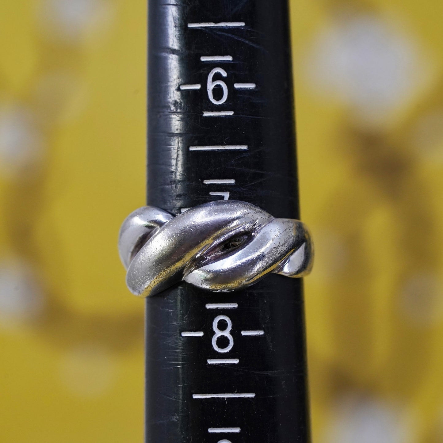 Size 7, Sterling silver handmade ring, 925 ribbed band, minimalist, modernist