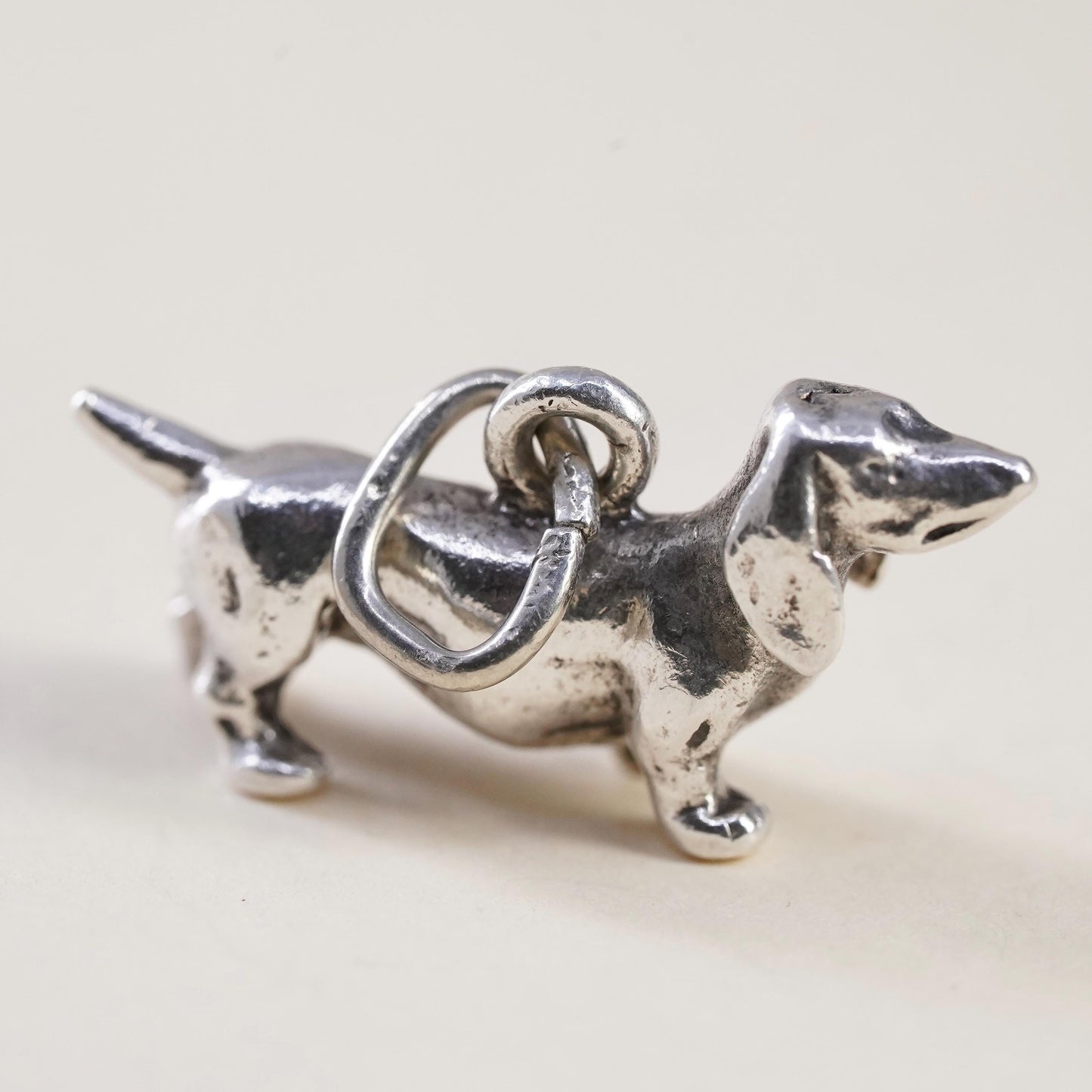 Sterling Silver Dachshund Charm Wiener Dog Pendant Sausage Dog Doxie Jewelry