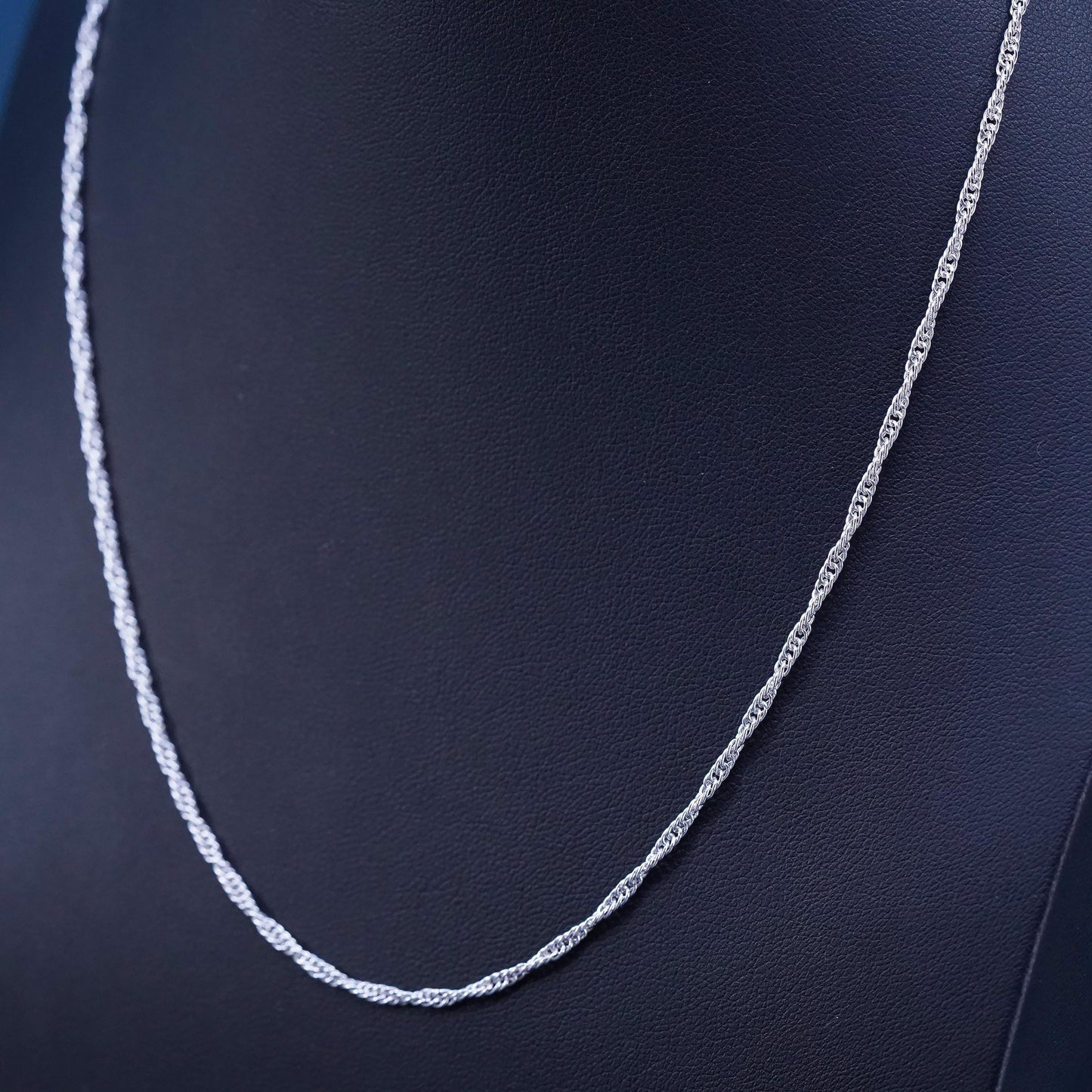 18" 3mm, vintage Sterling silver handmade necklace, 925 twisted curb chain