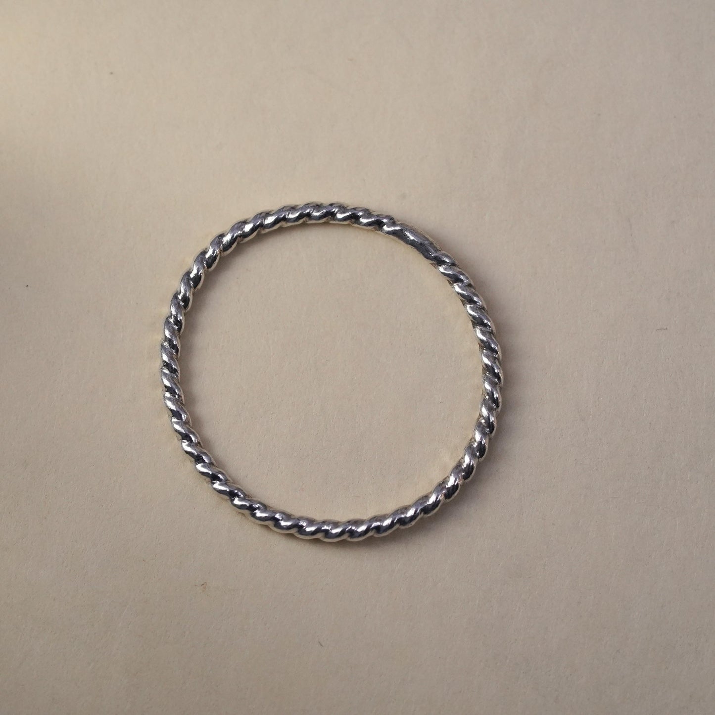 Size 6, vintage sterling silver handmade ring, 925 thin stackable band