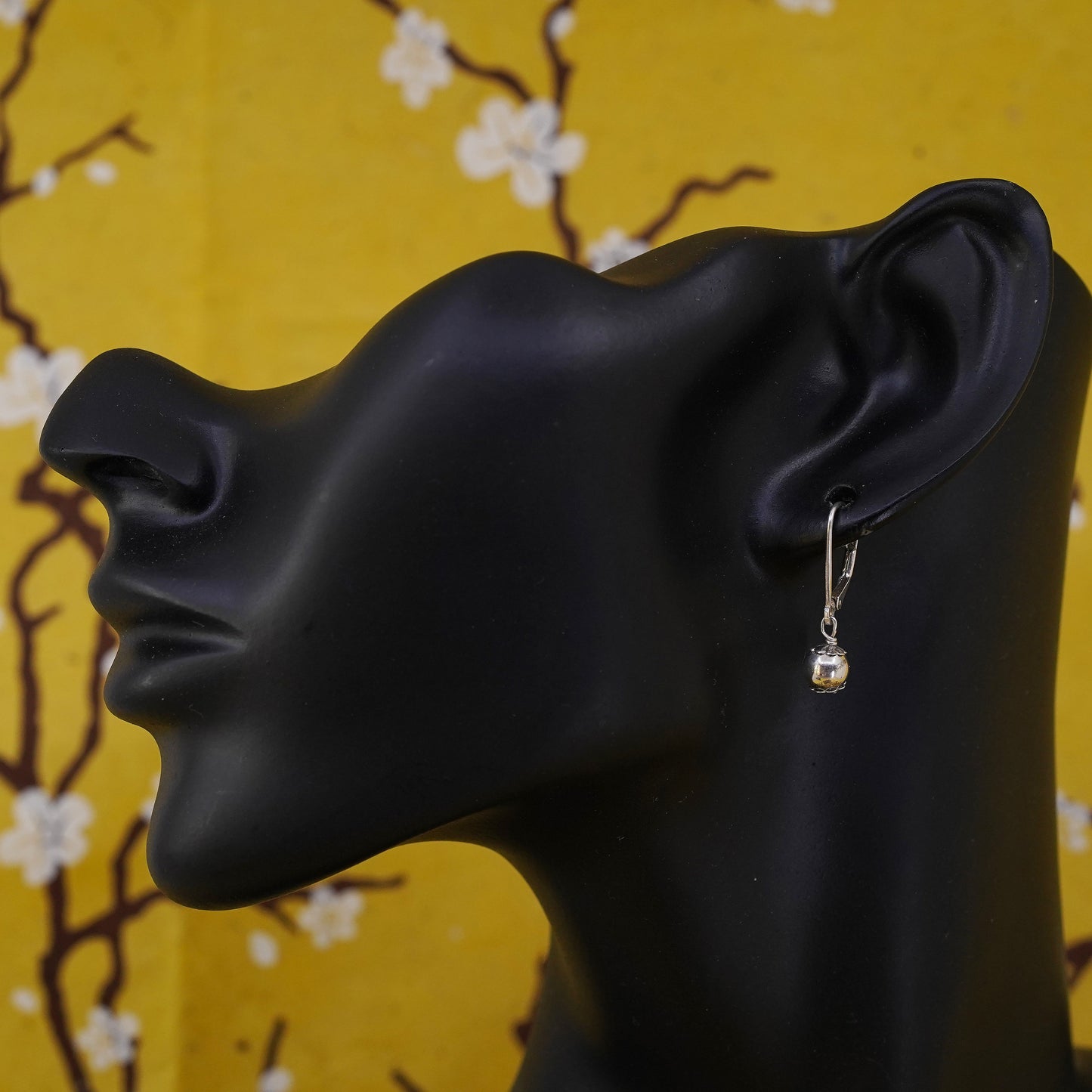 Vintage Sterling silver handmade earrings, 925 beads drops