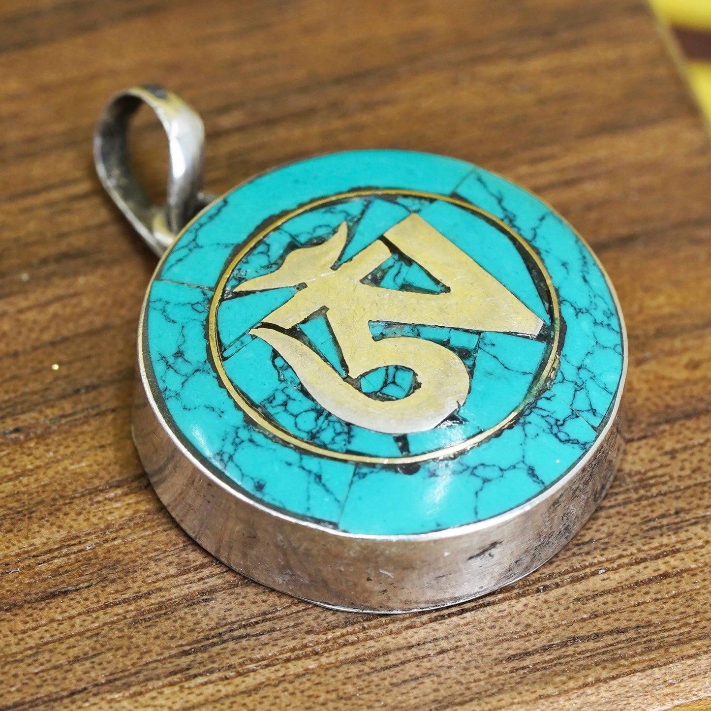 Native American Sterling silver 925 handmade pendant, Navajo jewelry turquoise