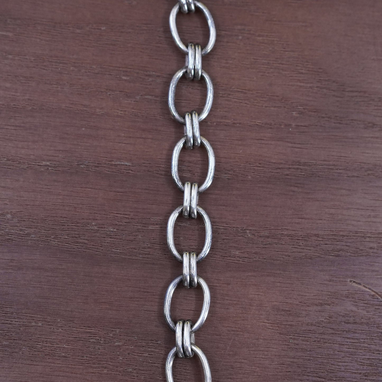 18”, Sterling silver necklace, 925 oval chain with toggle closure and oval tag