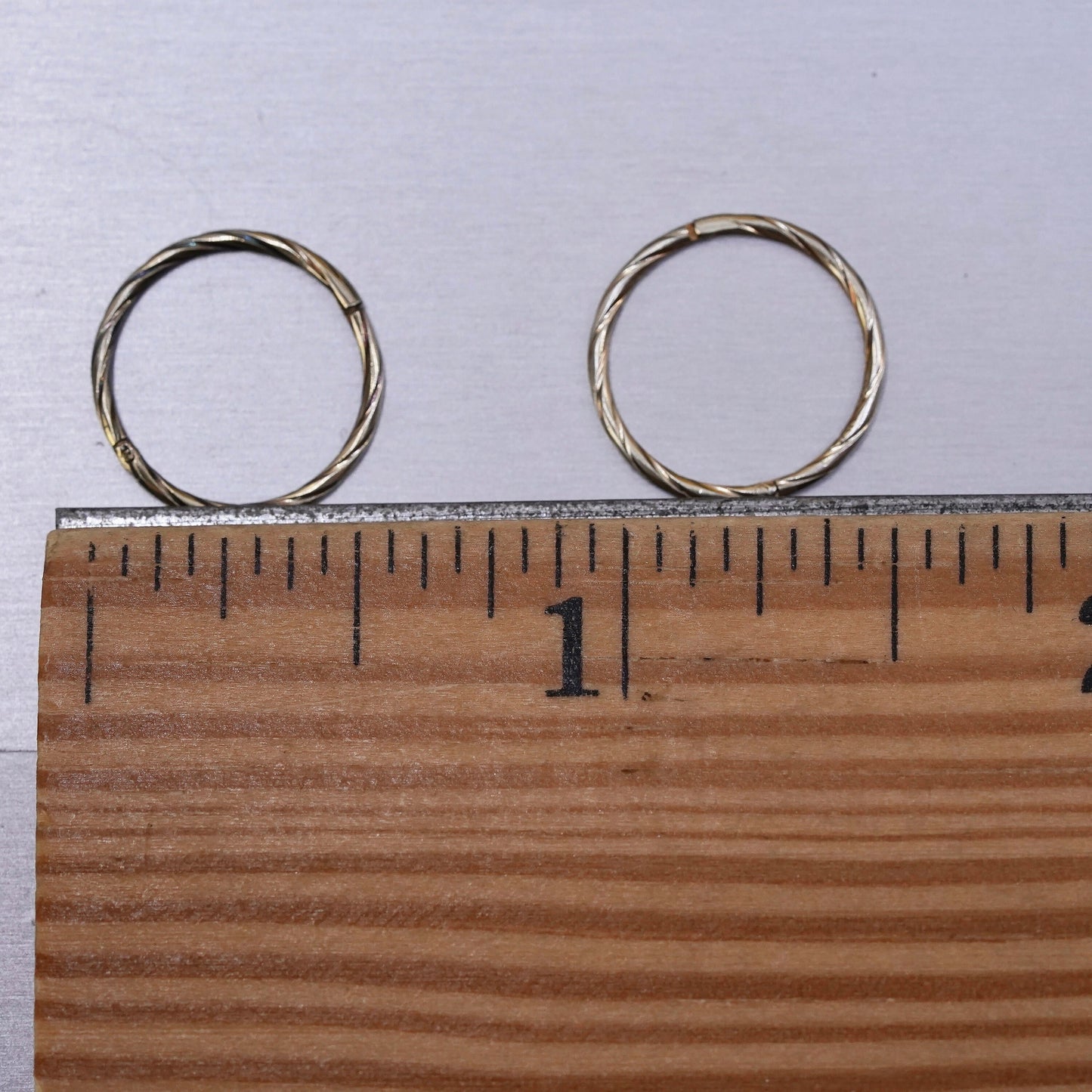 0.5”, Vintage vermeil yellow gold over Sterling 925 silver earrings, 925 hoops