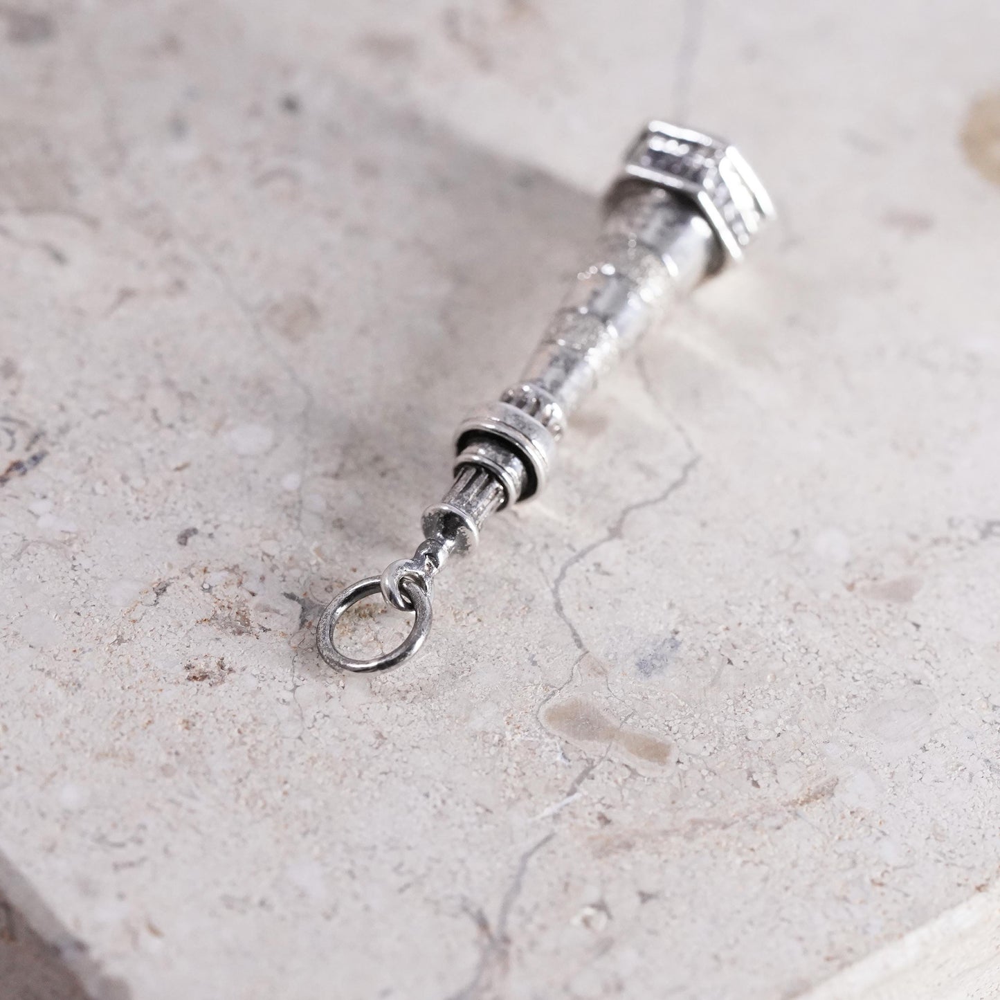 Vintage Sterling silver handmade pendant, 925 lighthouse charm