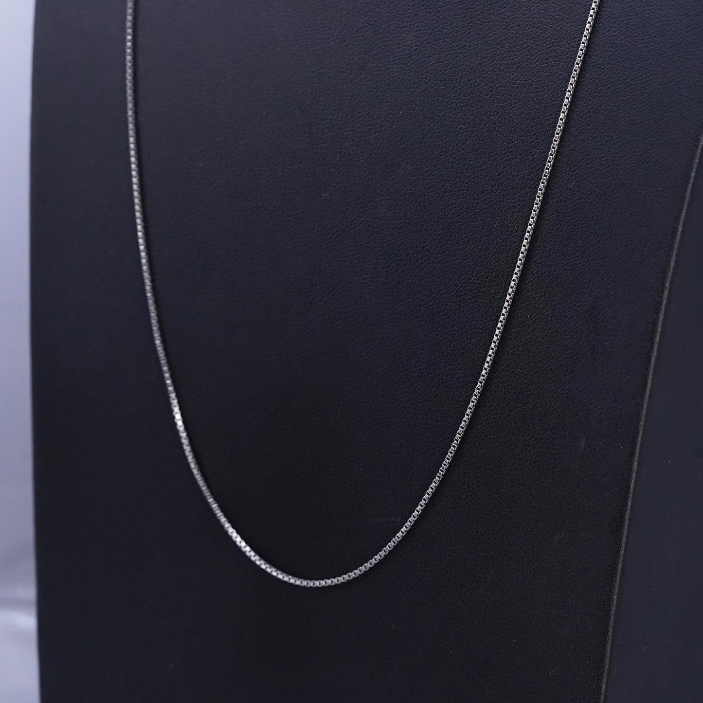 25" 1mm, Vintage sterling silver box chain, 925 silver necklace