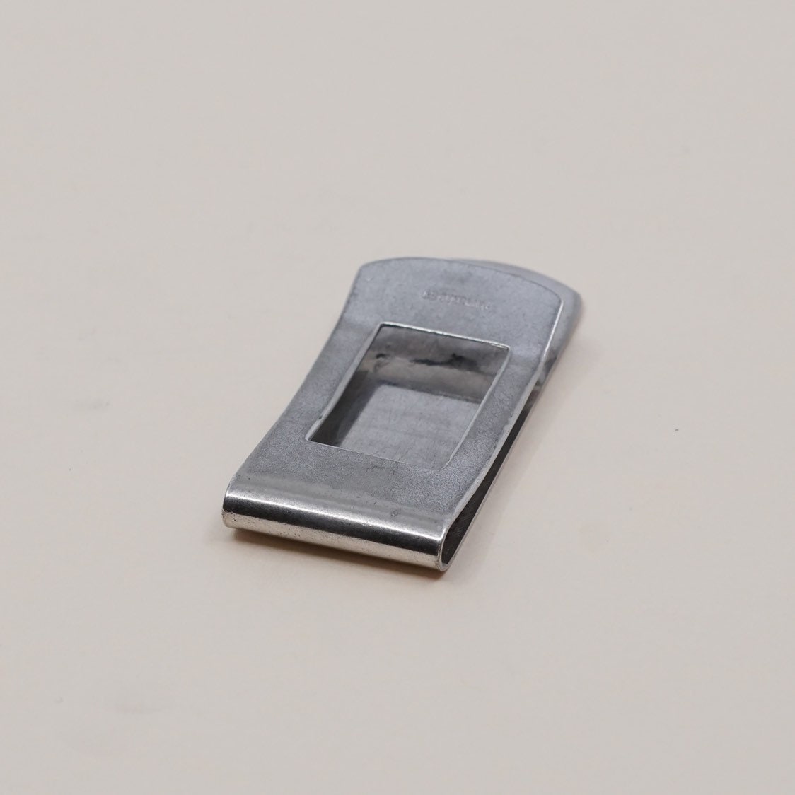 Vintage sterling silver handmade money clip, solid 925 silver money clip with monogram “JAB” engraved, stamped sterling