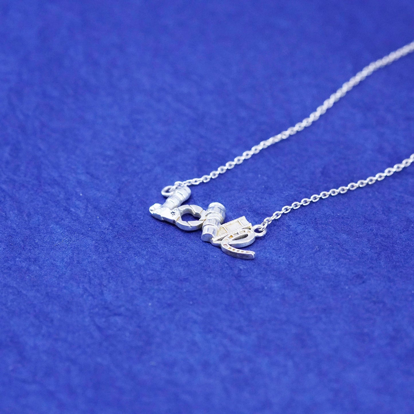 16+6”, Sterling silver handmade necklace, 925 circle chain with love pendant