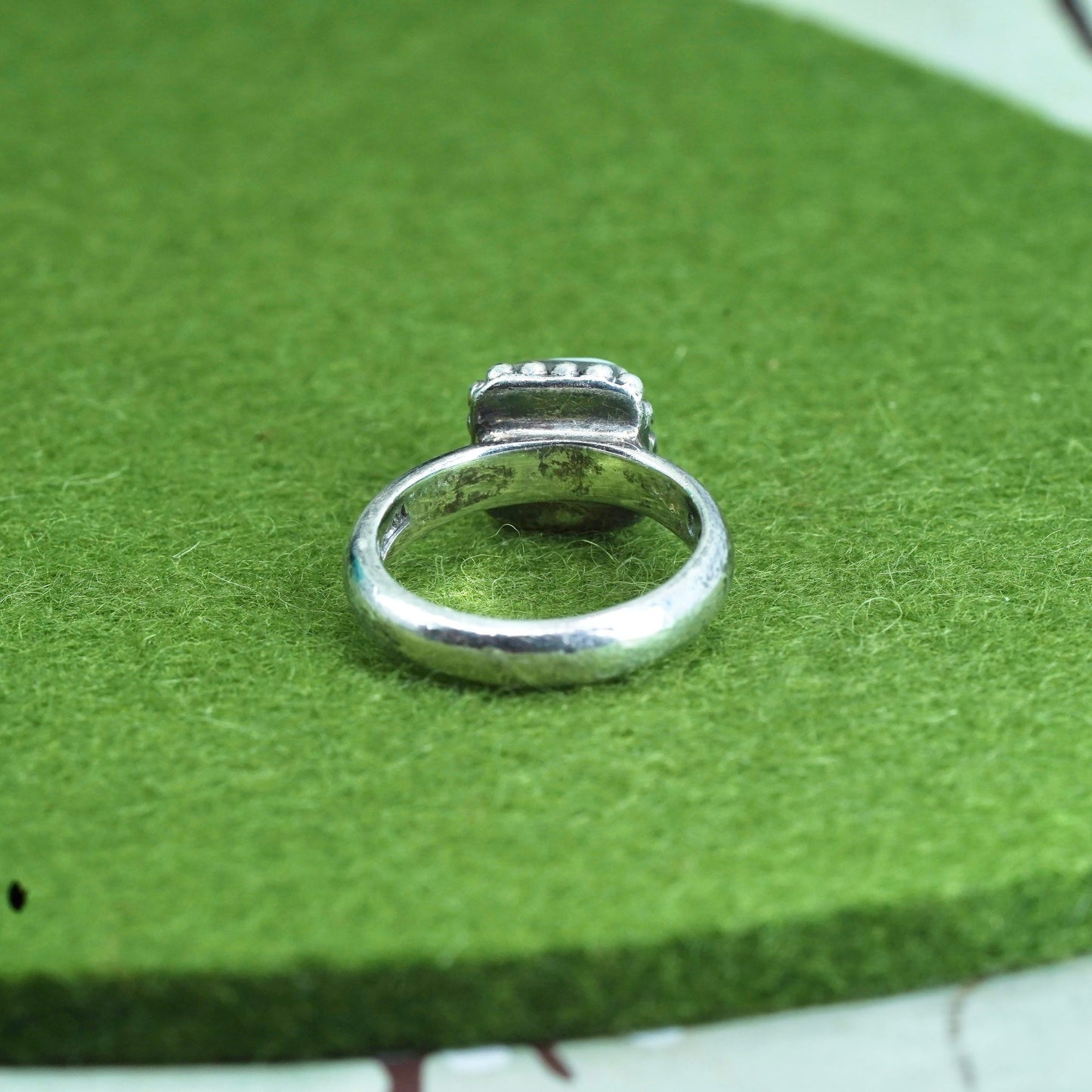 Size 6, retired Silpada Sterling 925 silver R1617 Button Frame Pearl Ring