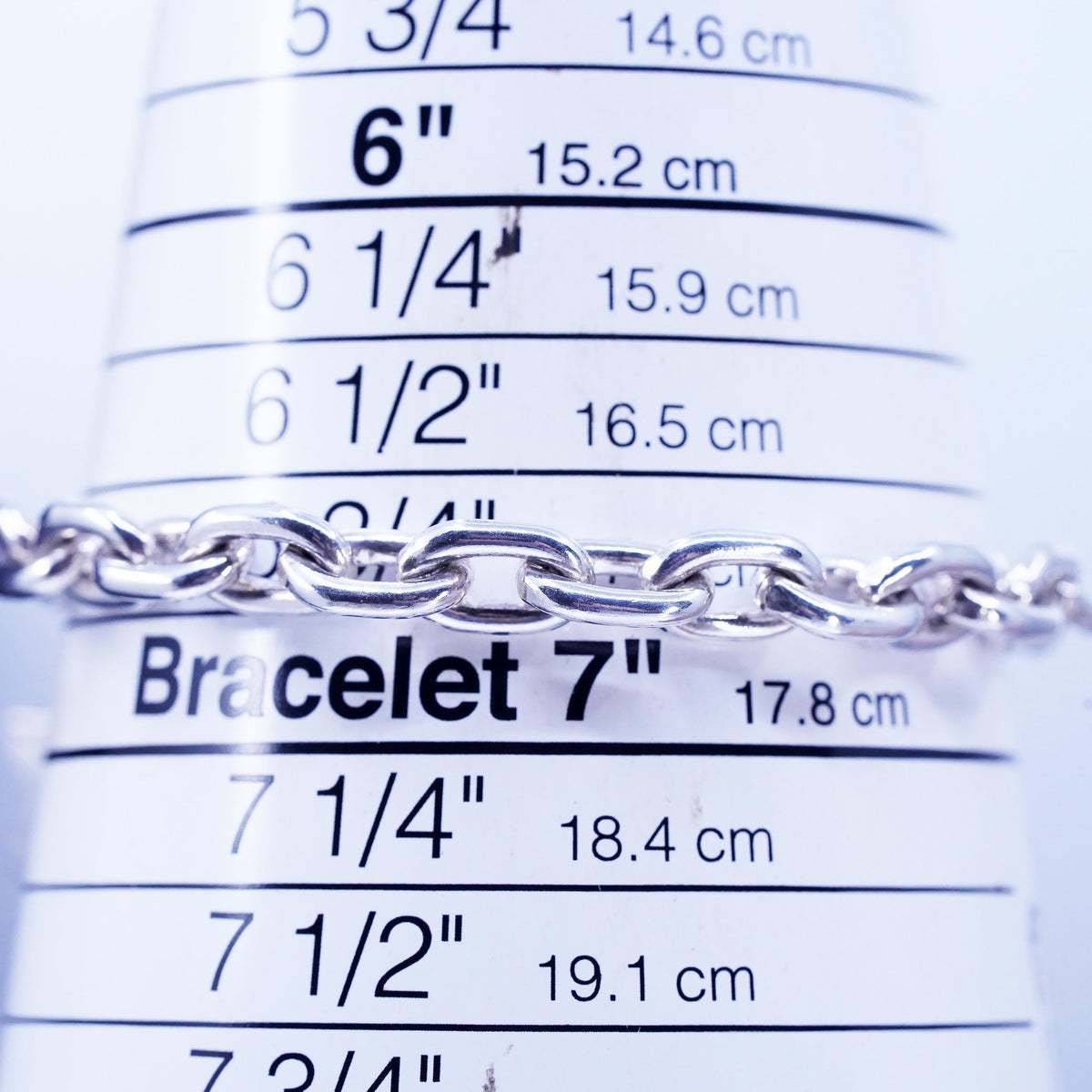 6.75", vintage Prochain Sterling silver bracelet, 925 bold oval star tag charm