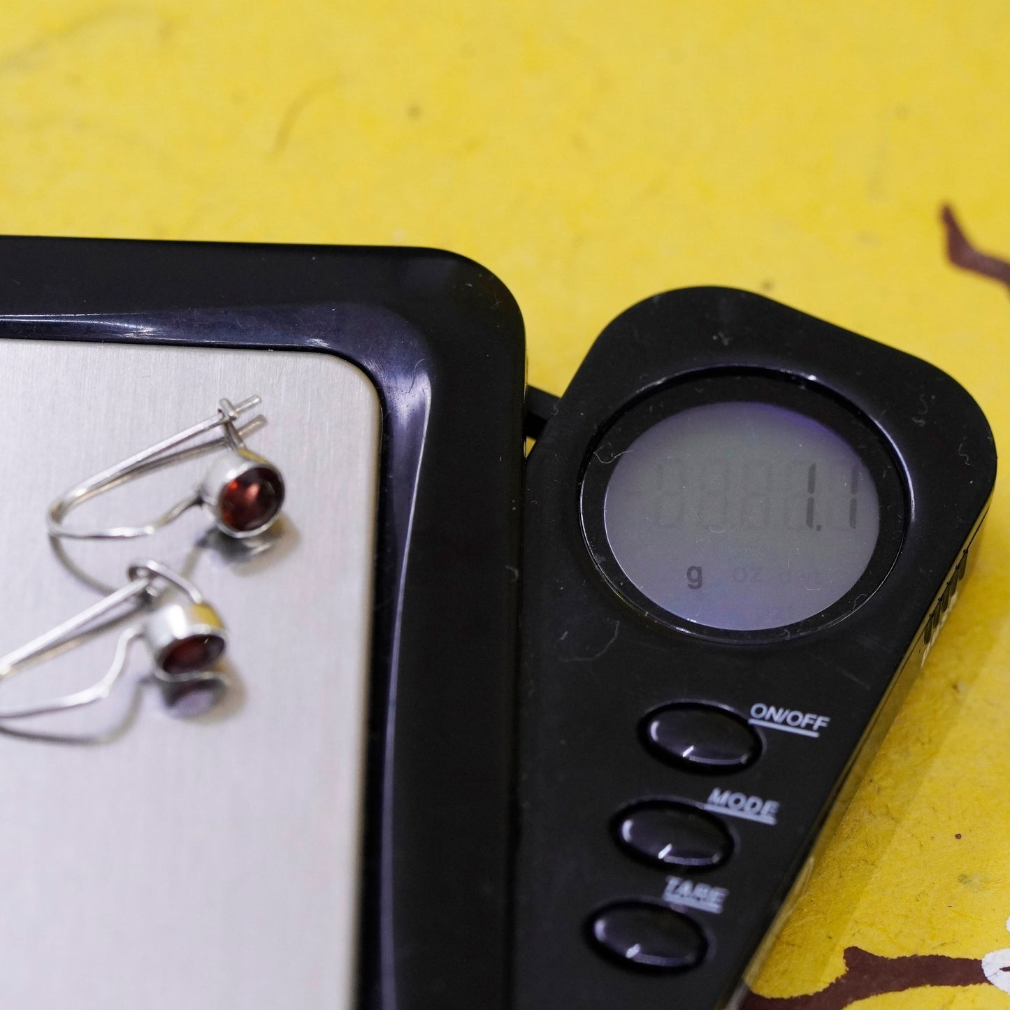 Vintage Sterling 925 silver handmade earrings with ruby