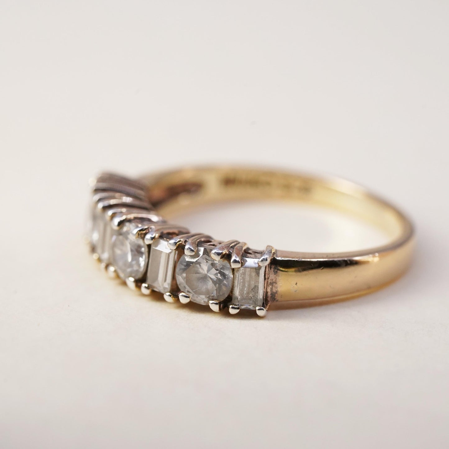 Size 7, vermeil rose gold over Sterling silver ring, 925 band with cluster Cz