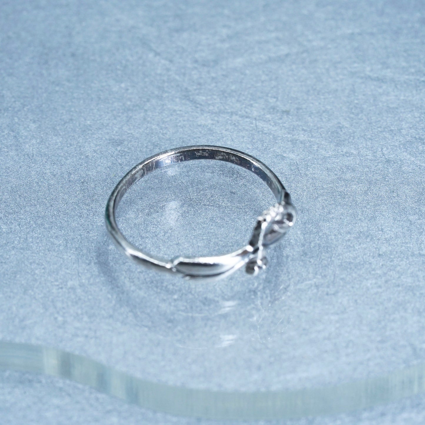Size 7, vintage Sterling 925 silver handmade ring, dragonfly band