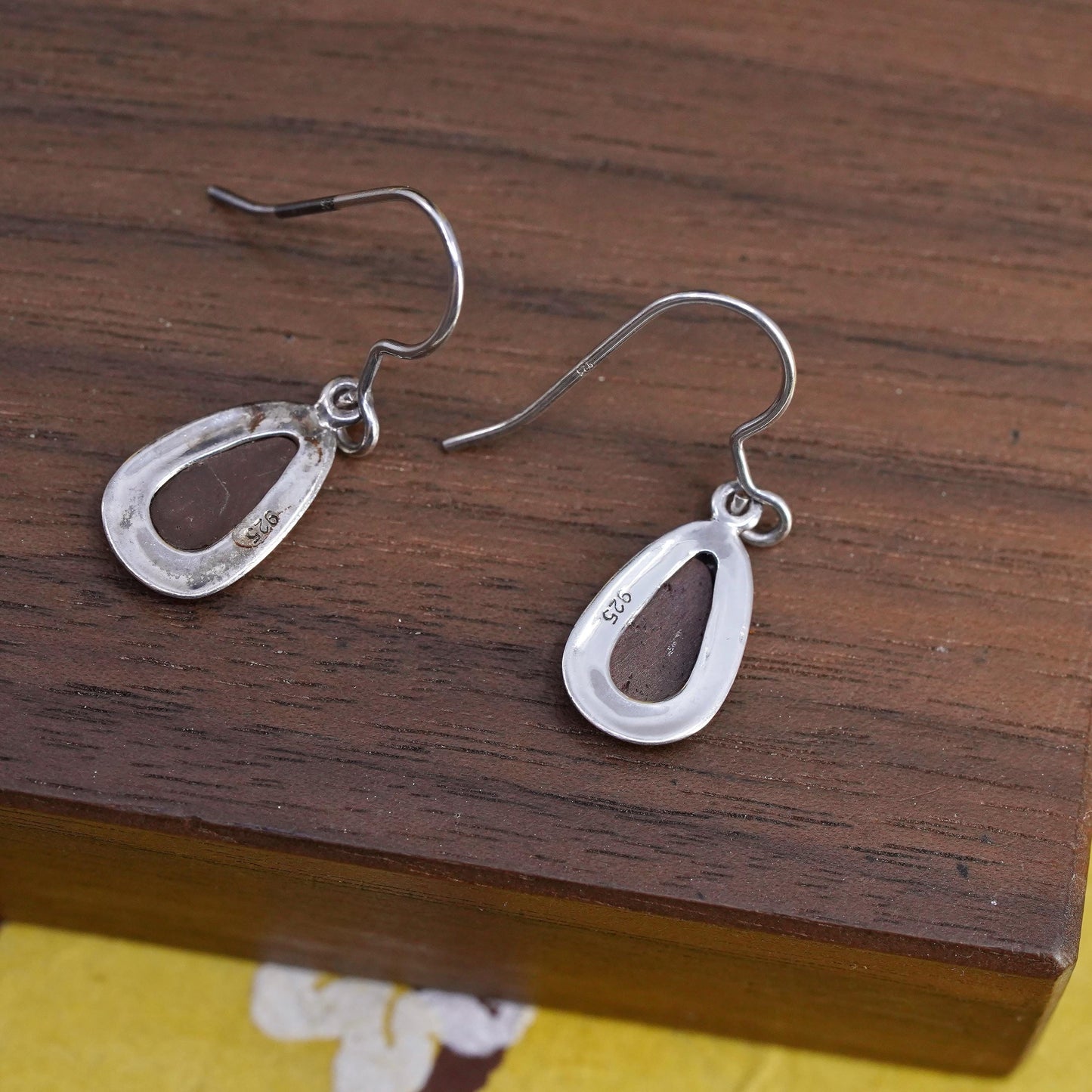 Vintage Native American southwestern Sterling 925 silver handmade earrings opal