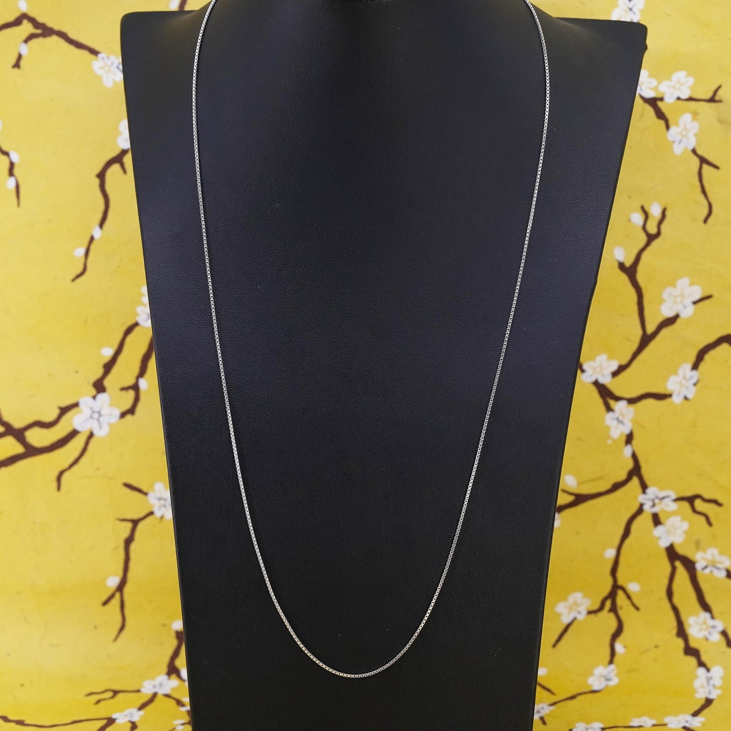 24", 1mm, vintage Italian Sterling silver box chain, Italy 925 necklace