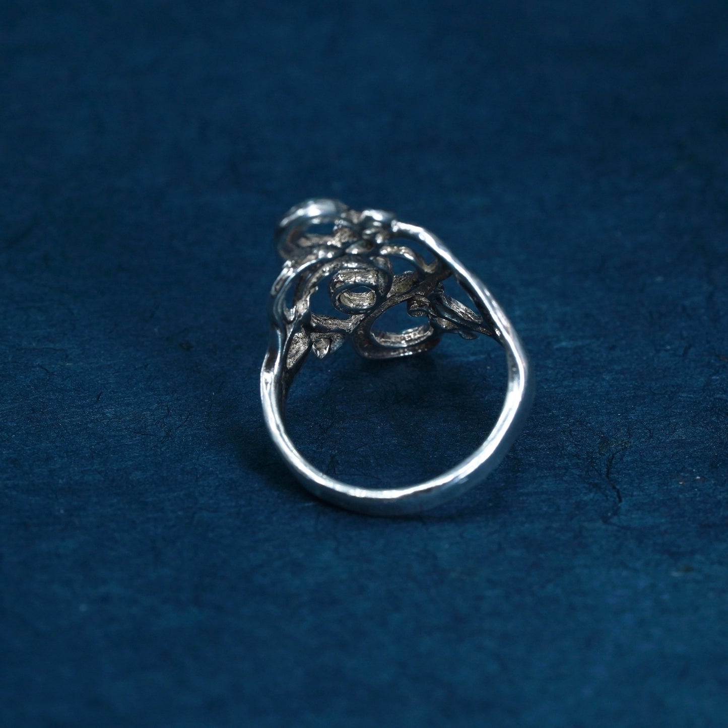 Size 5.5, vintage Sterling silver handmade ring, 925 filigree band