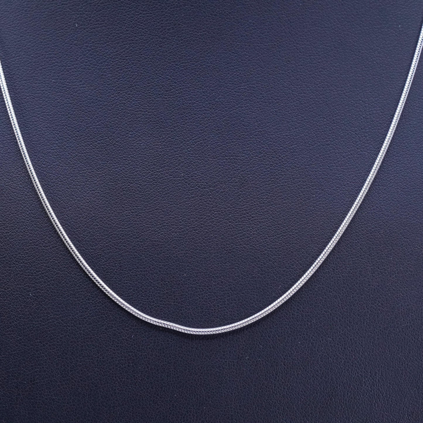 20” 1mm, vintage Italy Sterling 925 silver snake chain necklace