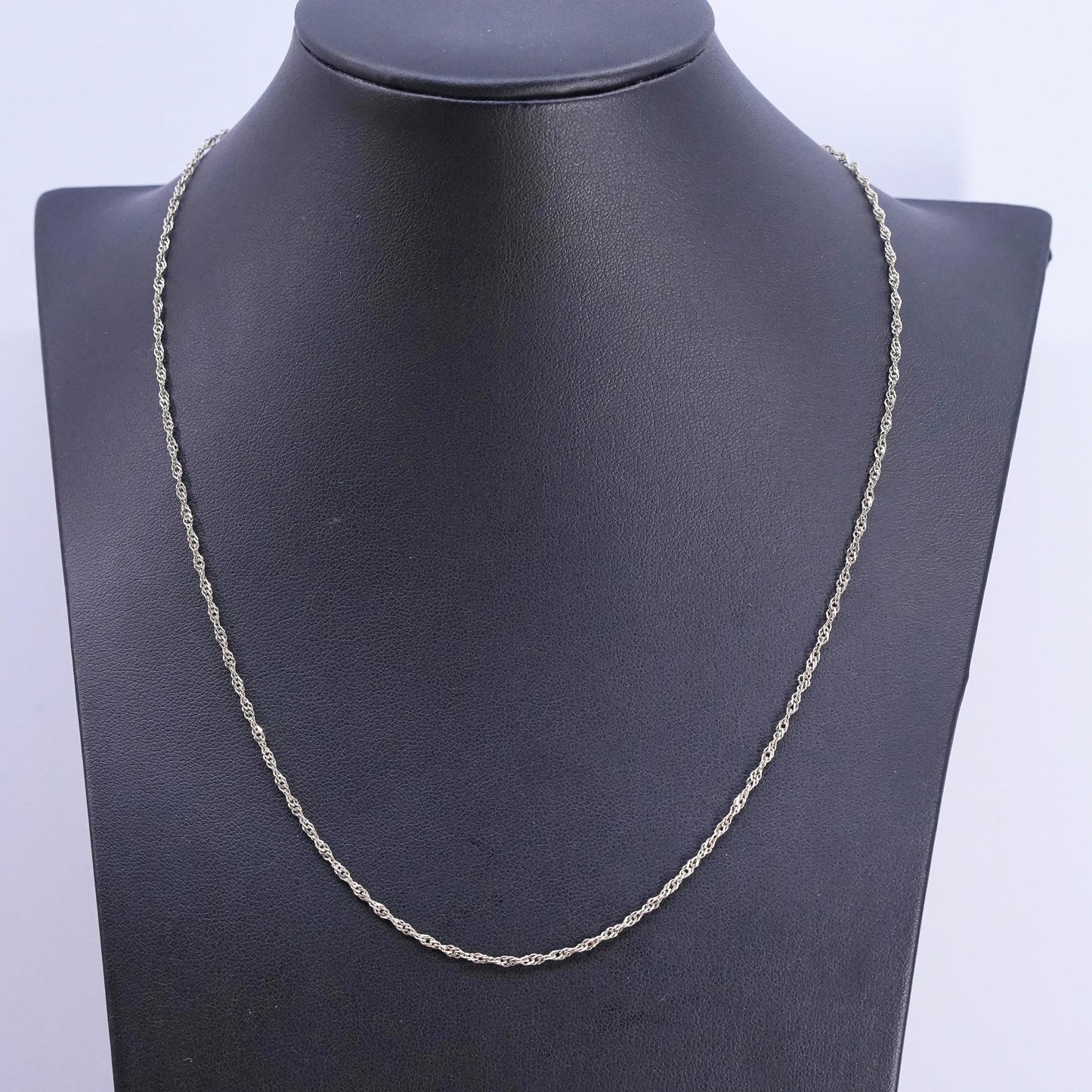 19", Sterling silver necklace, Vermeil gold over 925 silver twisted curb chain
