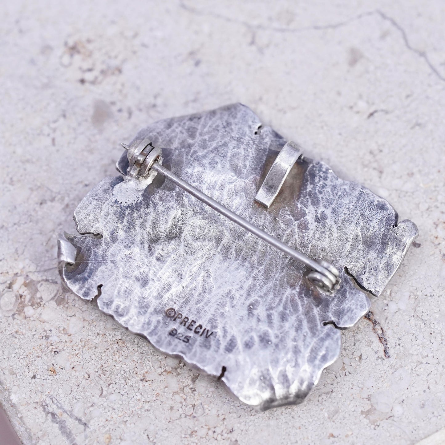 PRECIV Native American Kokopelli Sterling Silver brooch, Sun Petroglyph pendant