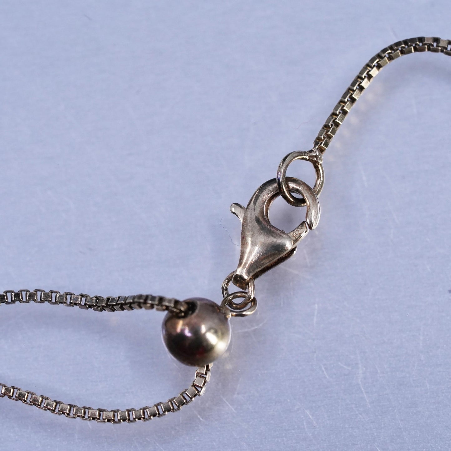 18”, vermeil gold over Sterling 925 silver box necklace cluster cz ball pendant
