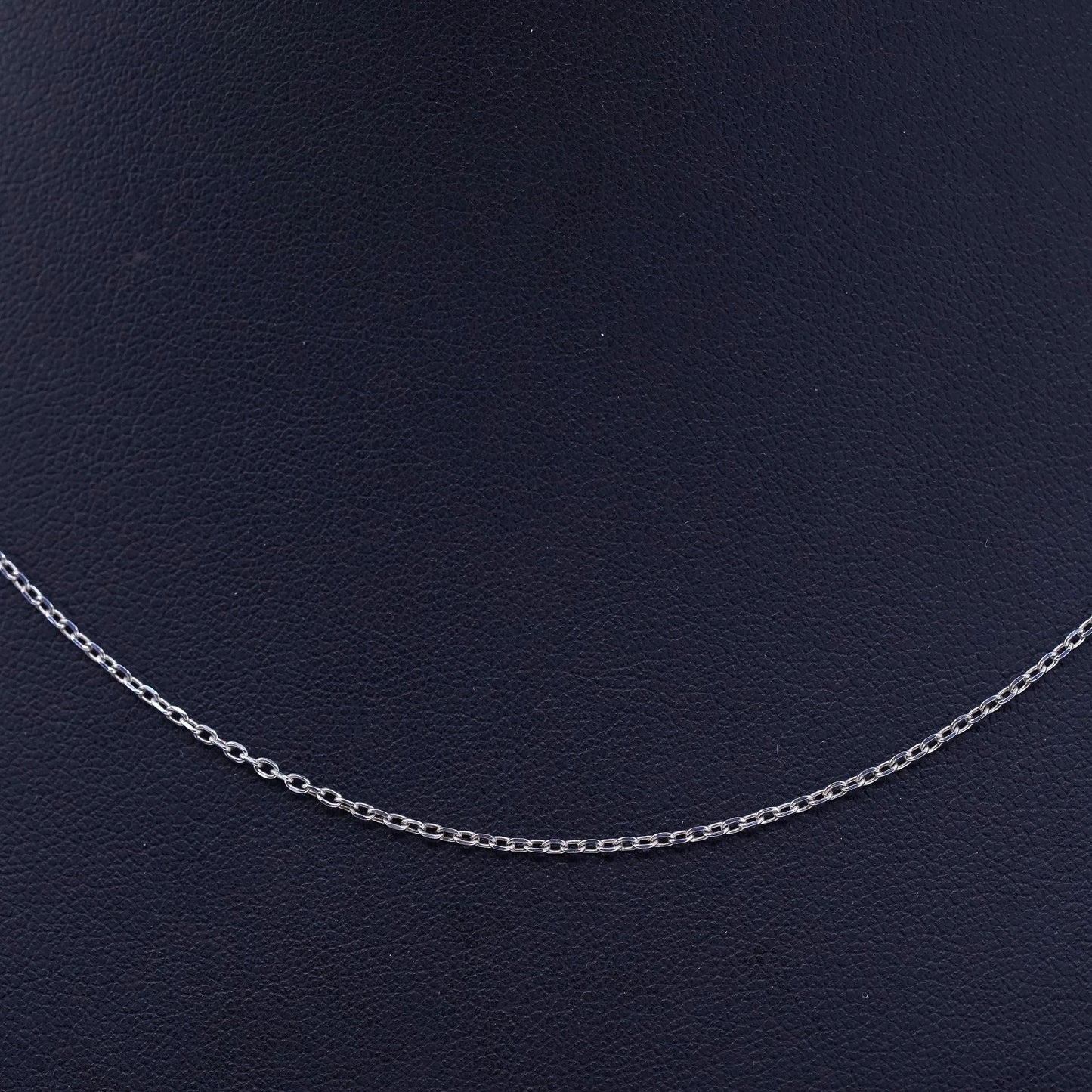 18” 1mm, vintage Italy Sterling 925 silver flatten circle chain necklace