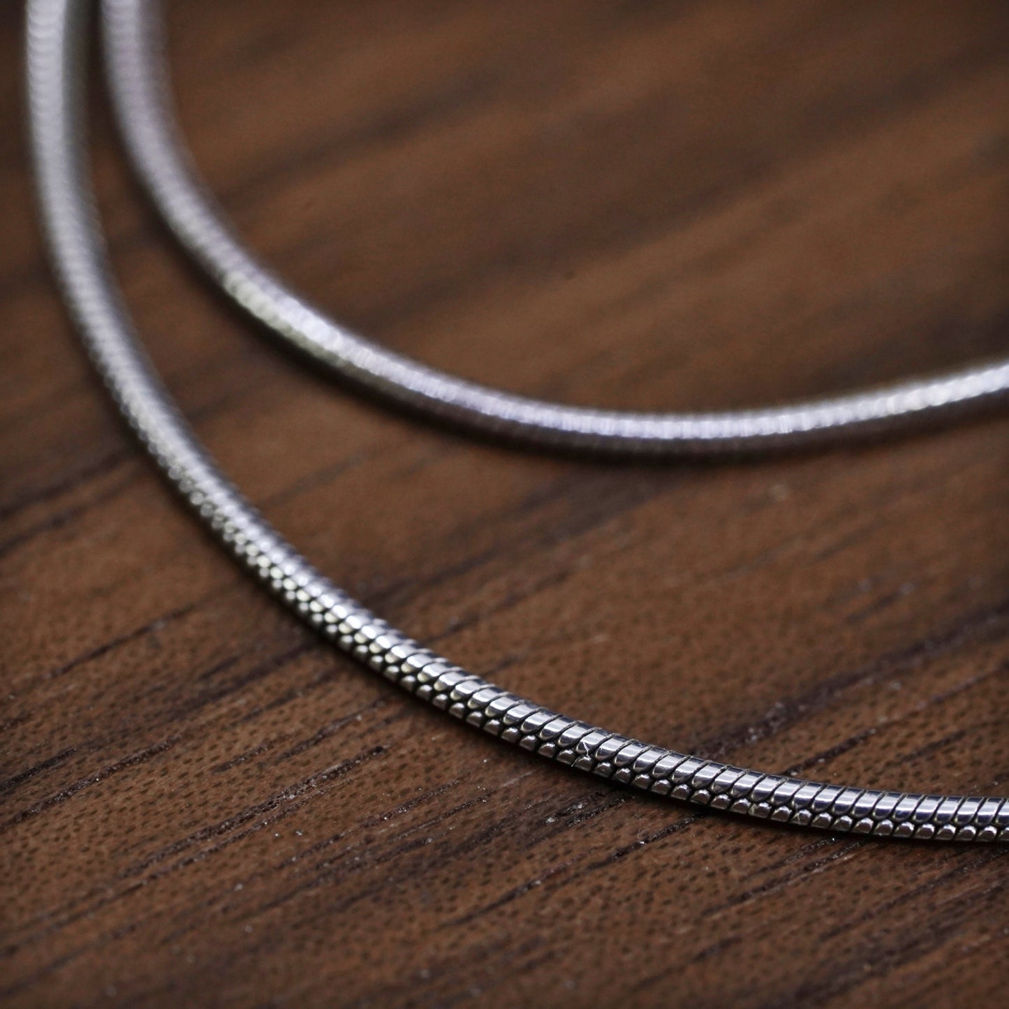 18", 1mm, vintage Sterling silver necklace, Italy 925 snake chain