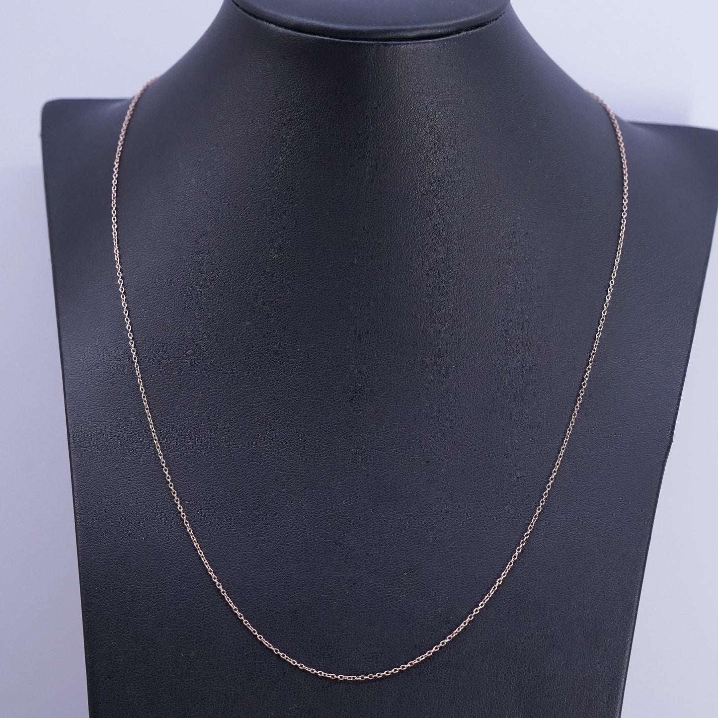 20", vintage Sterling silver necklace, rose gold over 925 silver circle chain