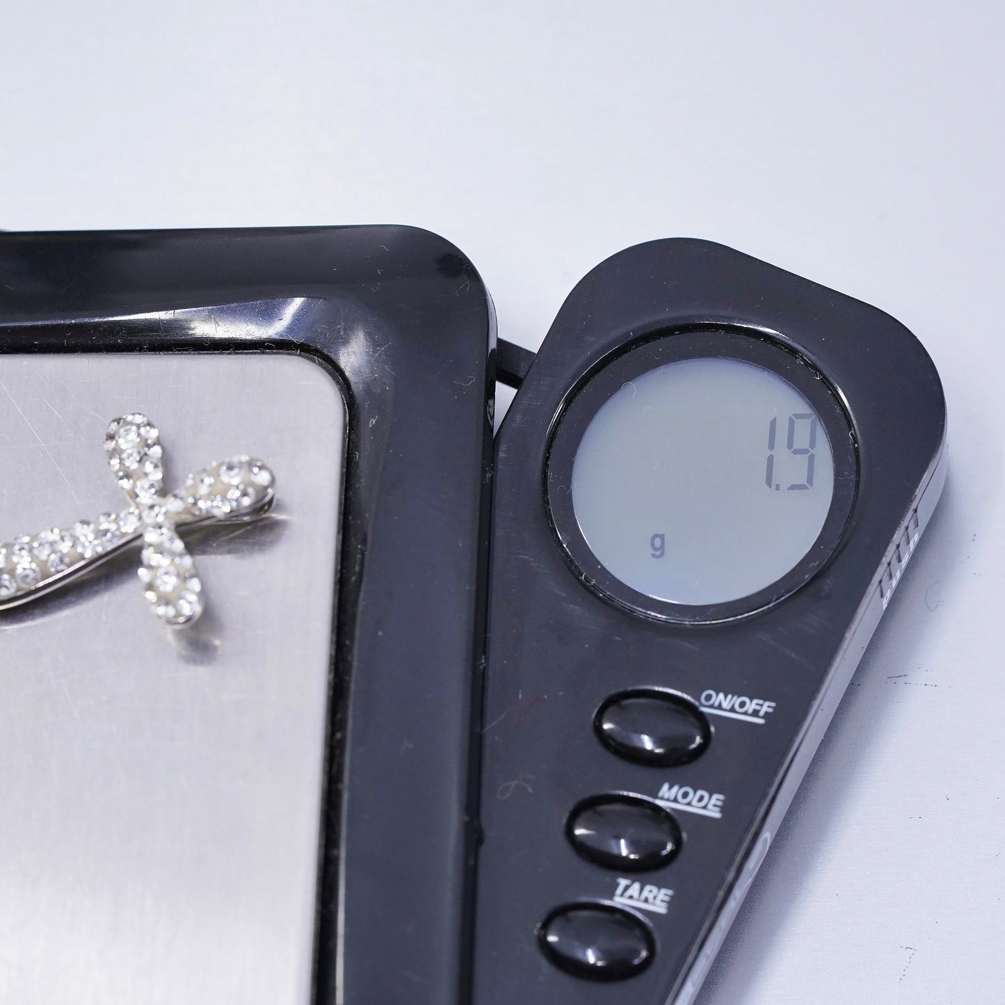 vintage sterling 925 silver cross pendant with cluster Cz