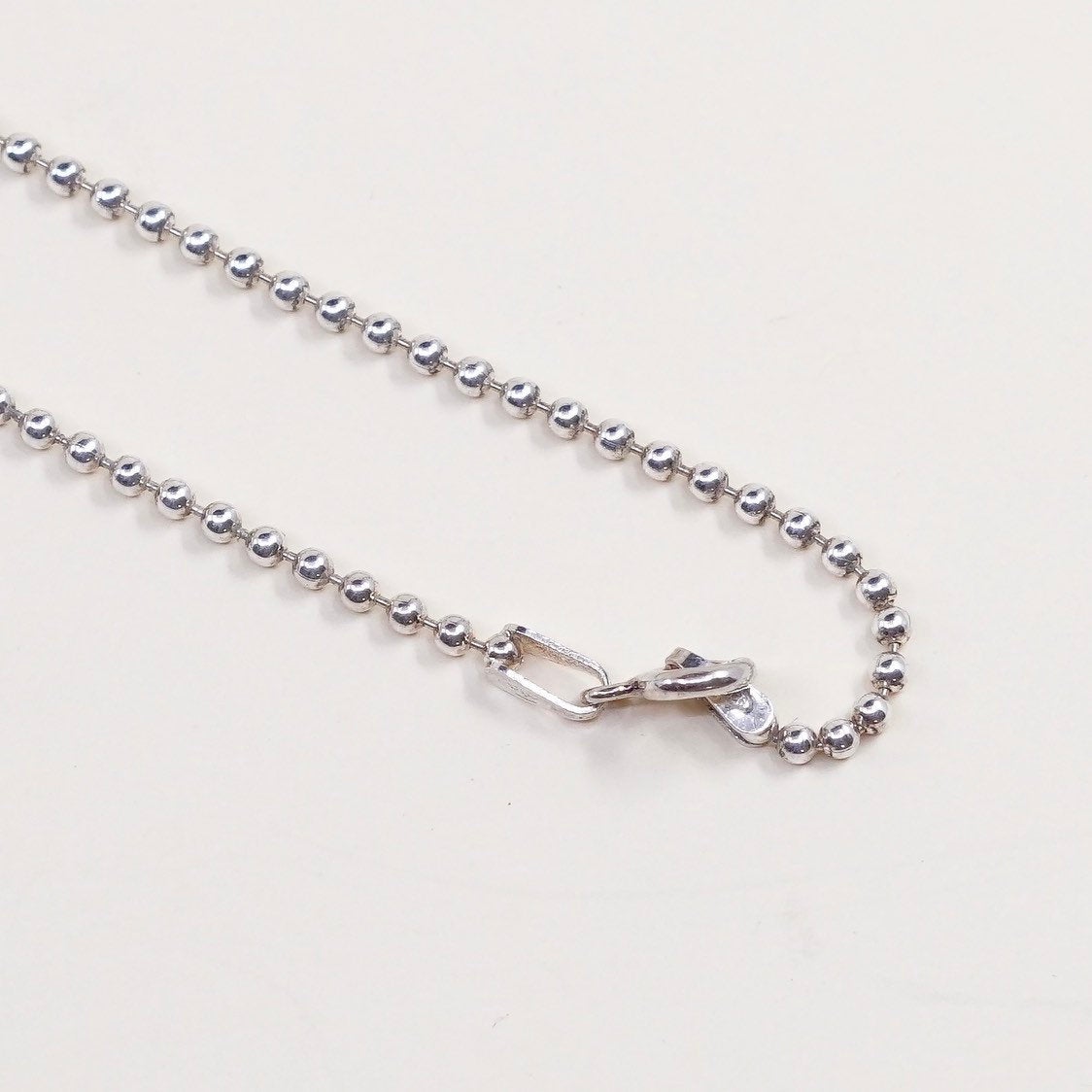 18", sterling silver beads chain, Italy made 925 silver necklace
