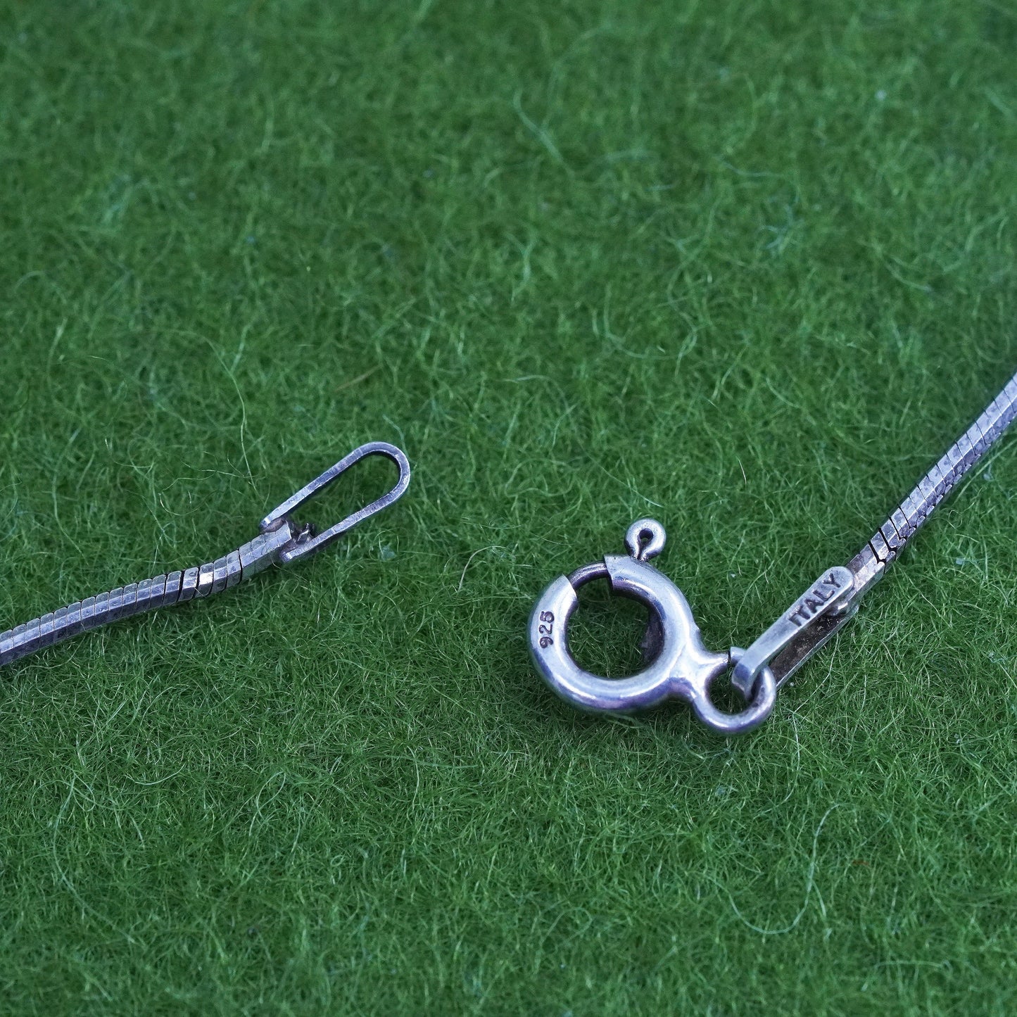 24", 1mm, Vintage sterling silver snake chain, Italy 925 necklace