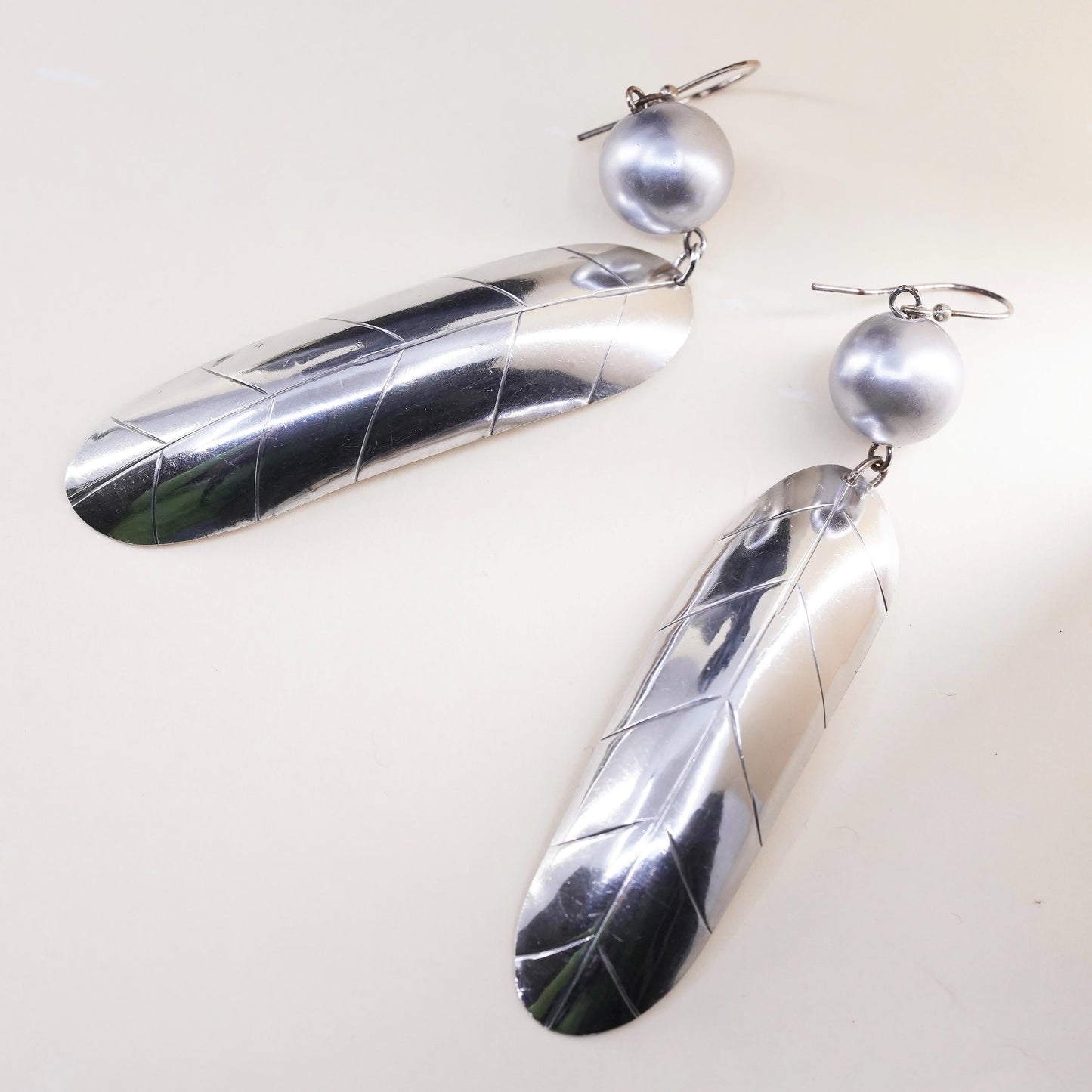 Native American southwestern Sharon Cisco Sterling 925 silver earrings feather