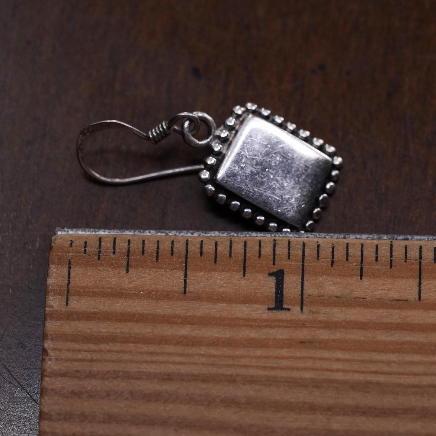 Vintage Sterling silver handmade pendant, 925 tag single earring