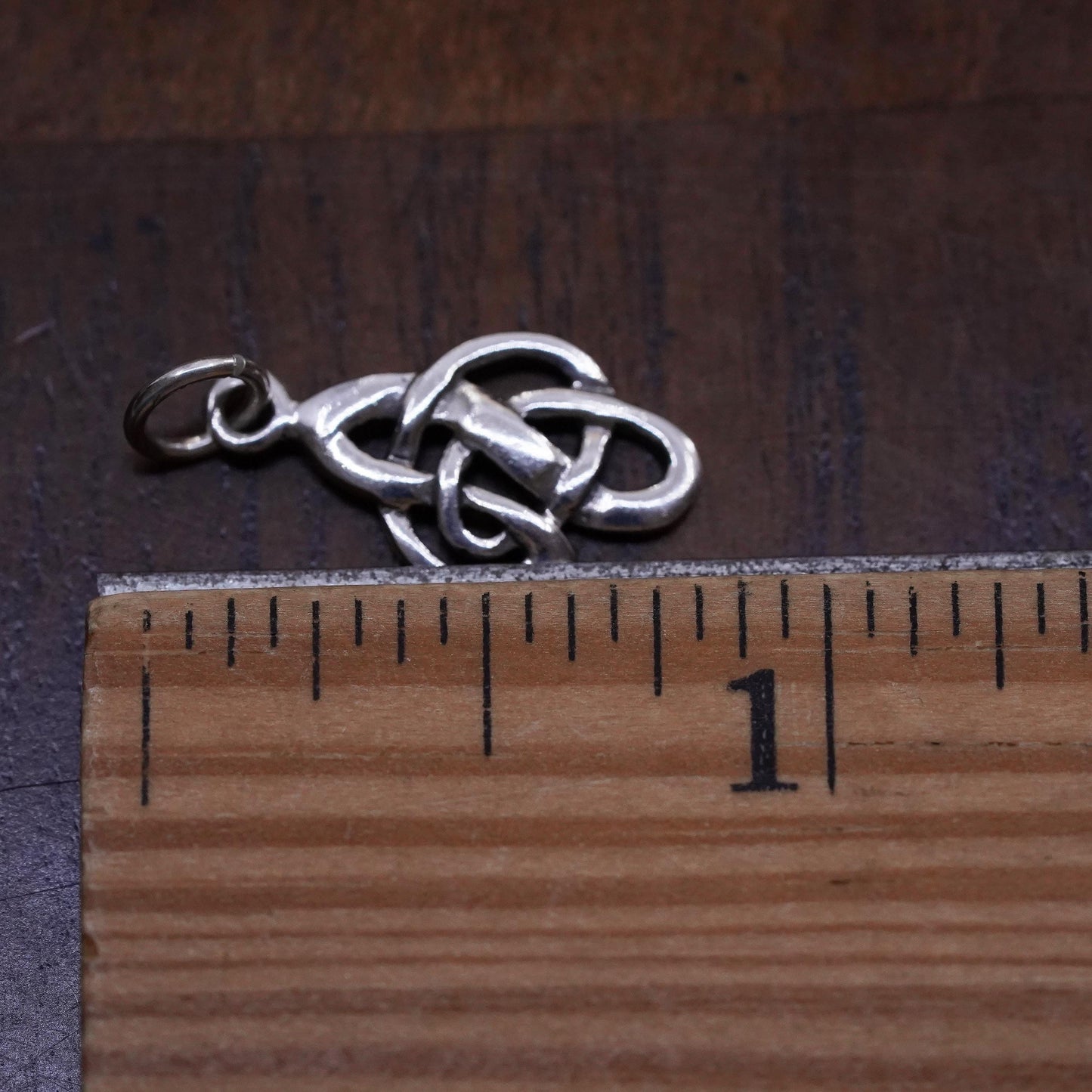 vintage sterling silver handmade pendant, 925 silver Irish Celtic knot charm