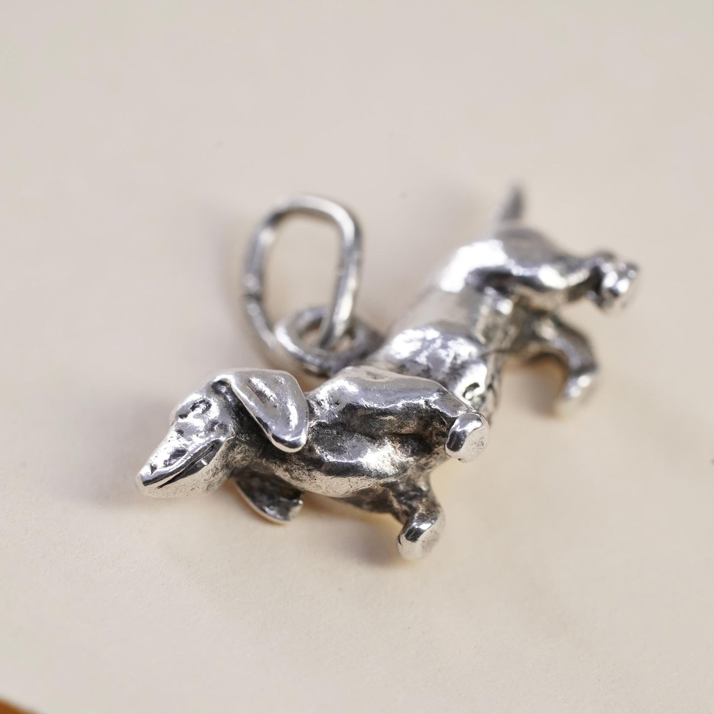 Sterling Silver Dachshund Charm Wiener Dog Pendant Sausage Dog Doxie Jewelry