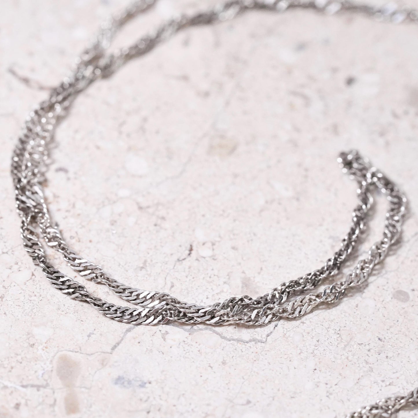 20", 2mm, Sterling 925 silver handmade necklace, 925 twisted curb link chain