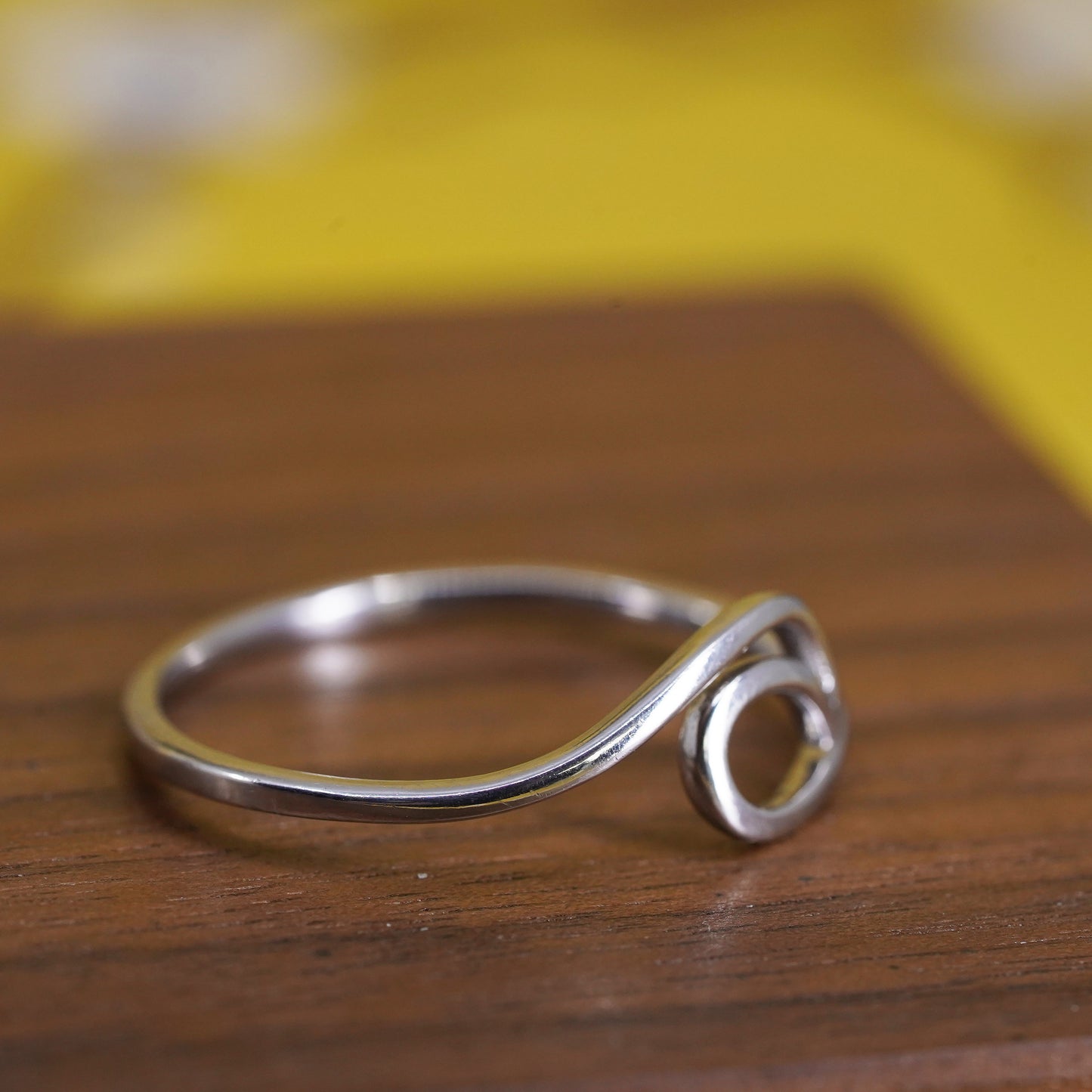 Size 11.5, vintage Sterling silver handmade ring, Modern 925 wavy band