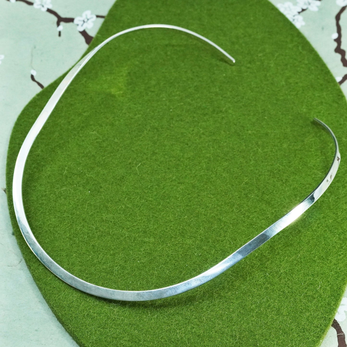 16”, 6mm, Vintage mexico sterling silver 925 handmade choker collar necklace