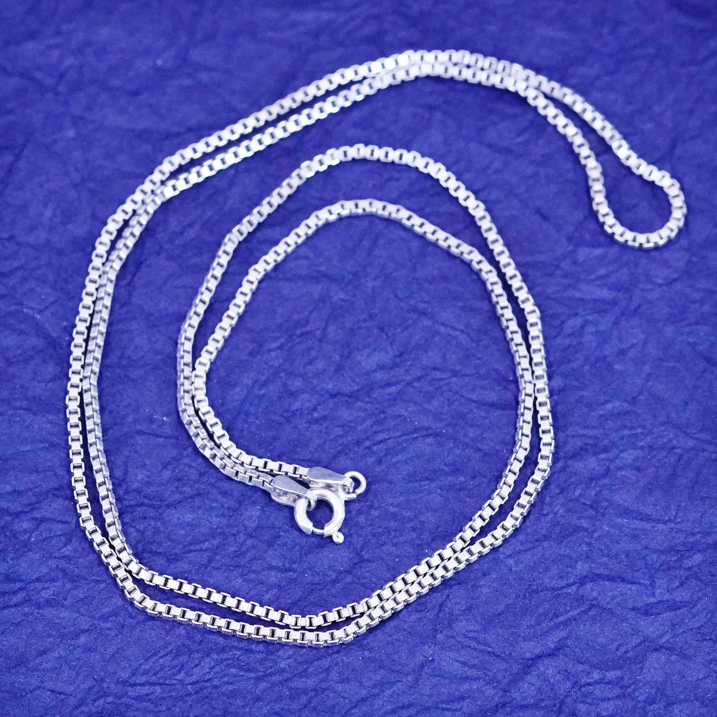 24”, 1mm, vintage Sterling silver handmade necklace, 925 box chain