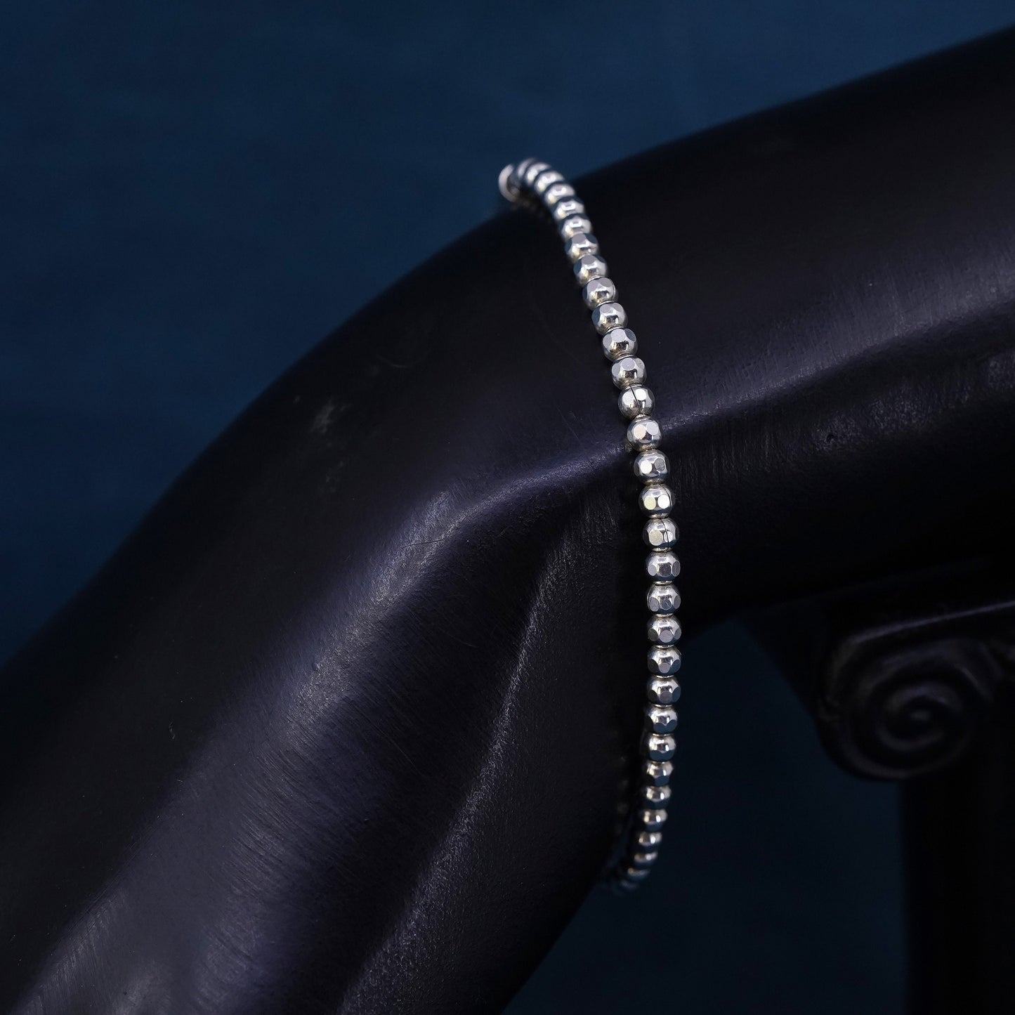 6.75", VTG Silpada Italian Sterling 925 silver handmade bead stretch bracelet