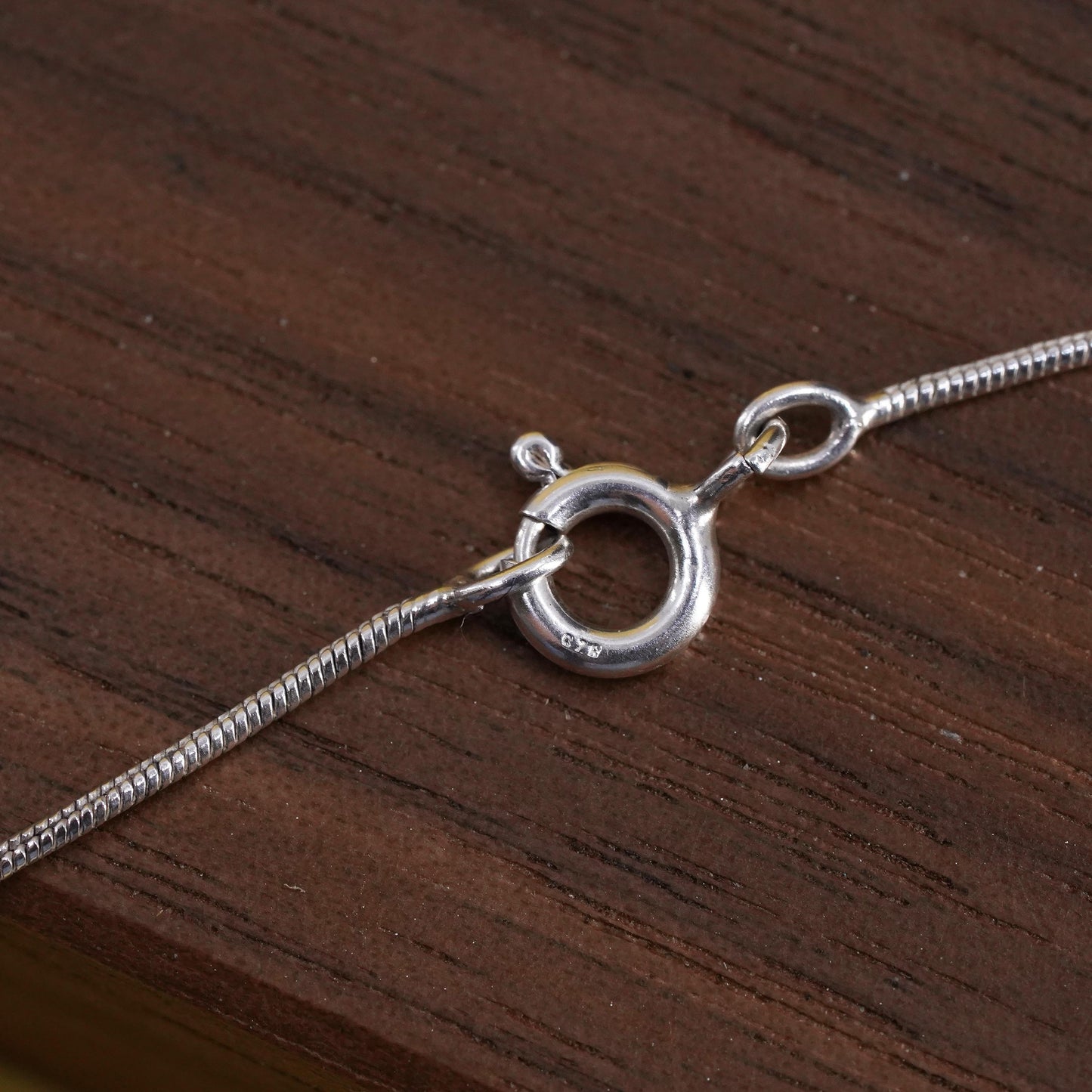 18" 1mm, vintage Sterling silver necklace, Italy 925 snake chain